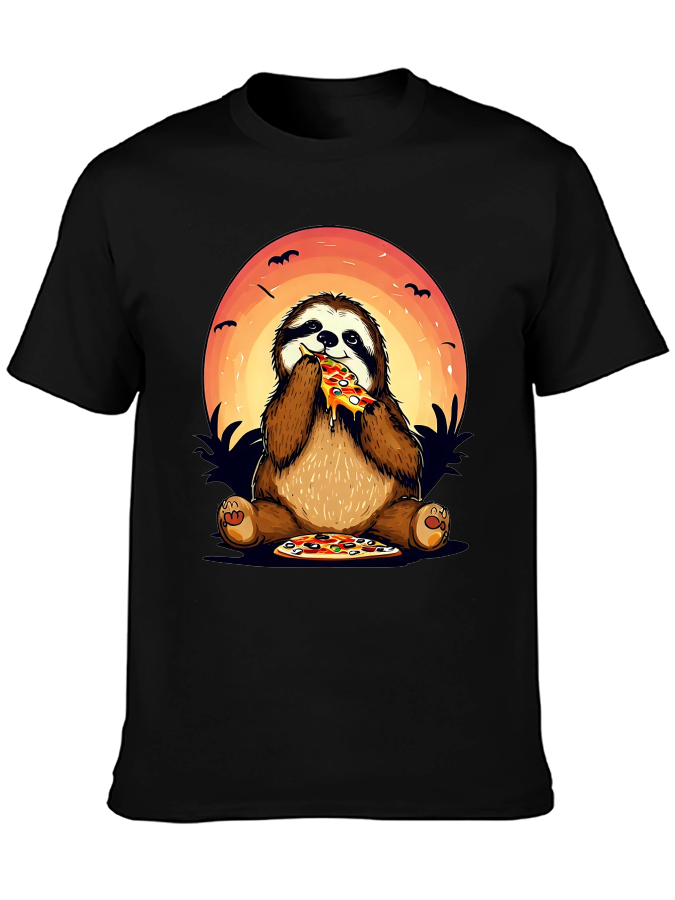 Sloth Pizza Lover Graphic T-Shirt