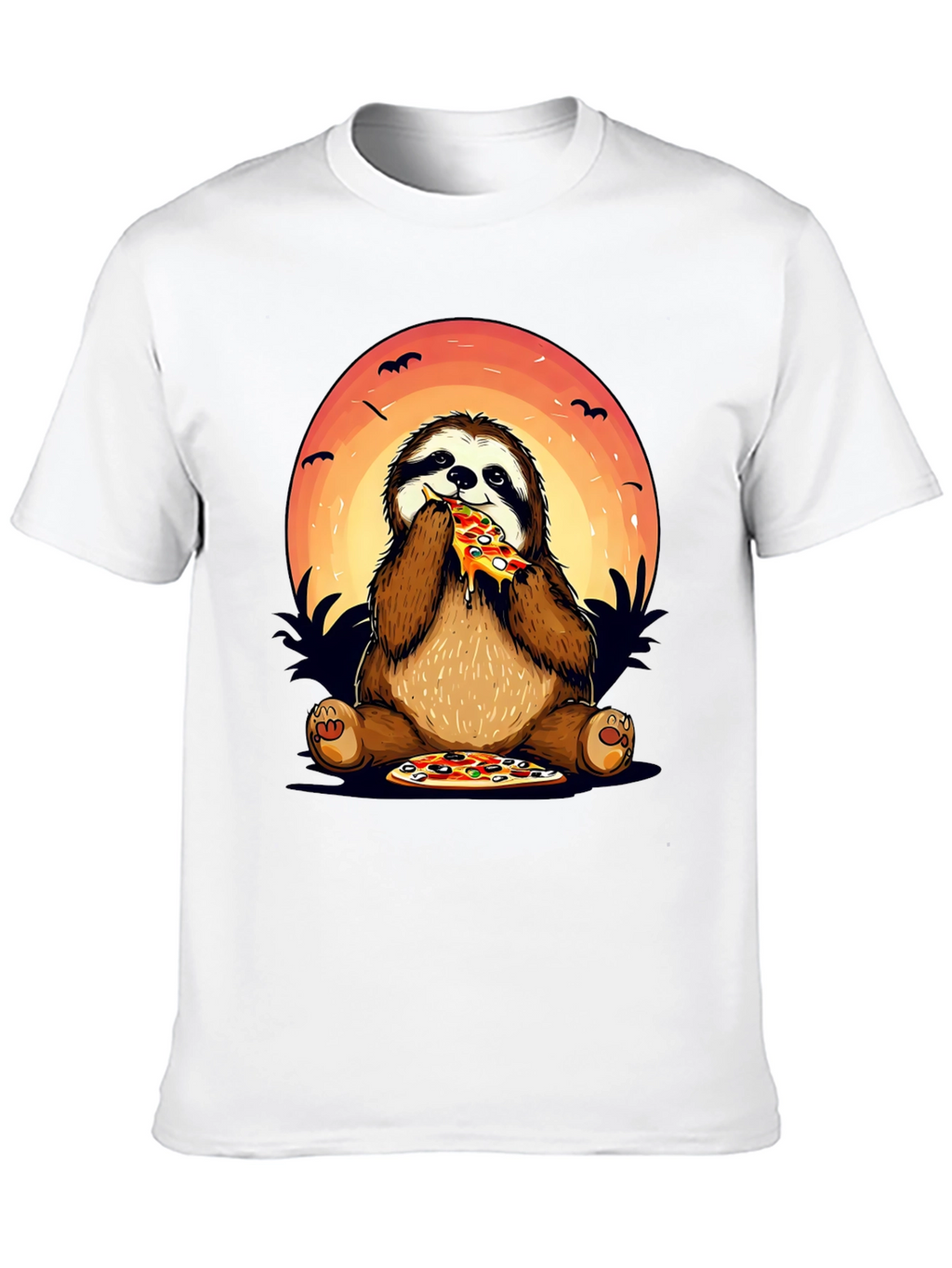 Sloth Pizza Lover Graphic T-Shirt