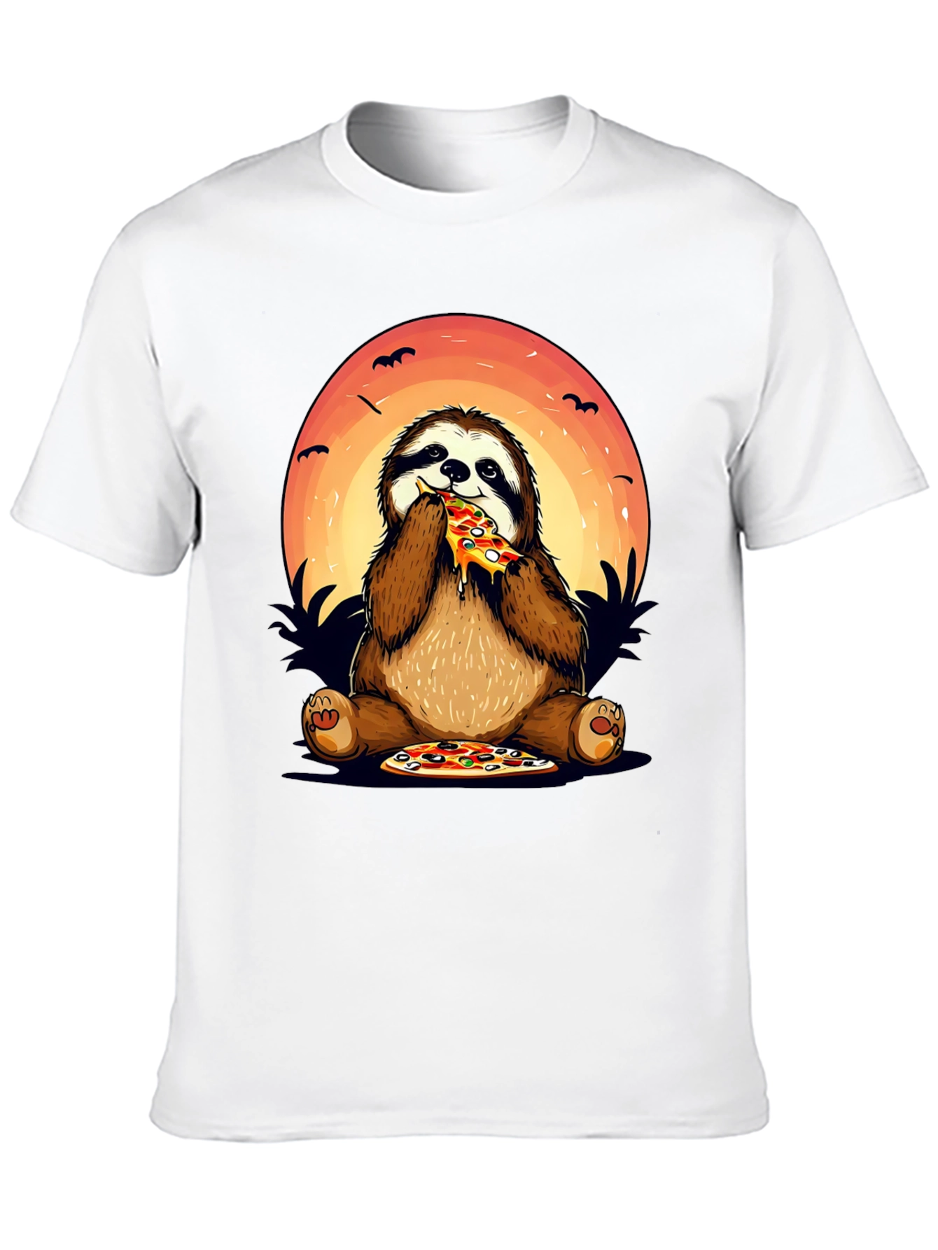 Sloth Pizza Lover Graphic T-Shirt