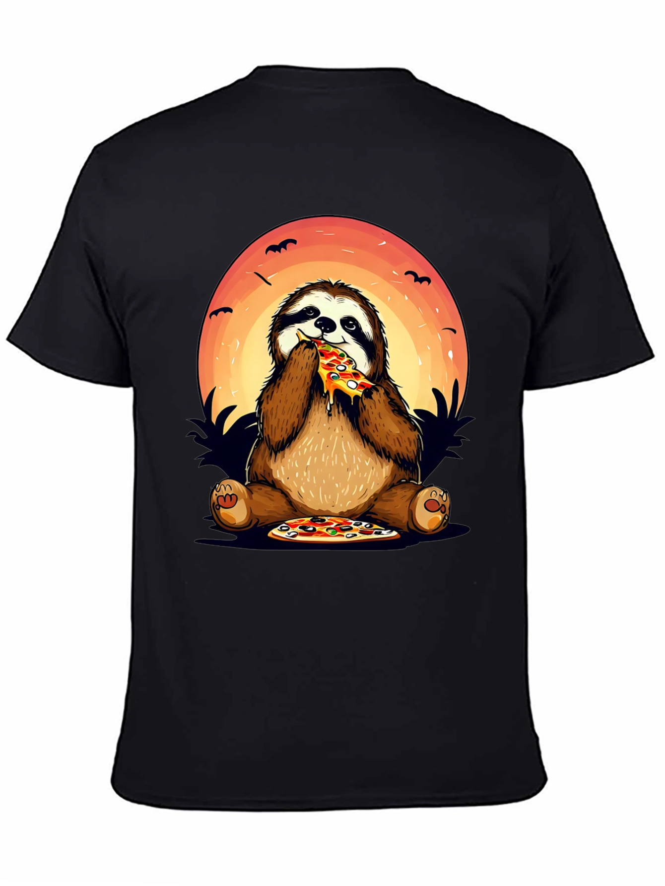Sloth Pizza Lover Graphic T-Shirt