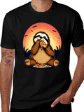 Sloth Pizza Lover Graphic T-Shirt