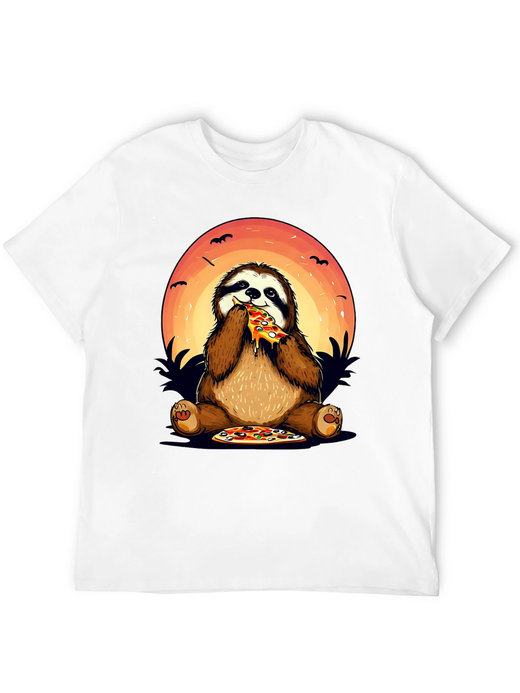 Sloth Pizza Lover Graphic T-Shirt
