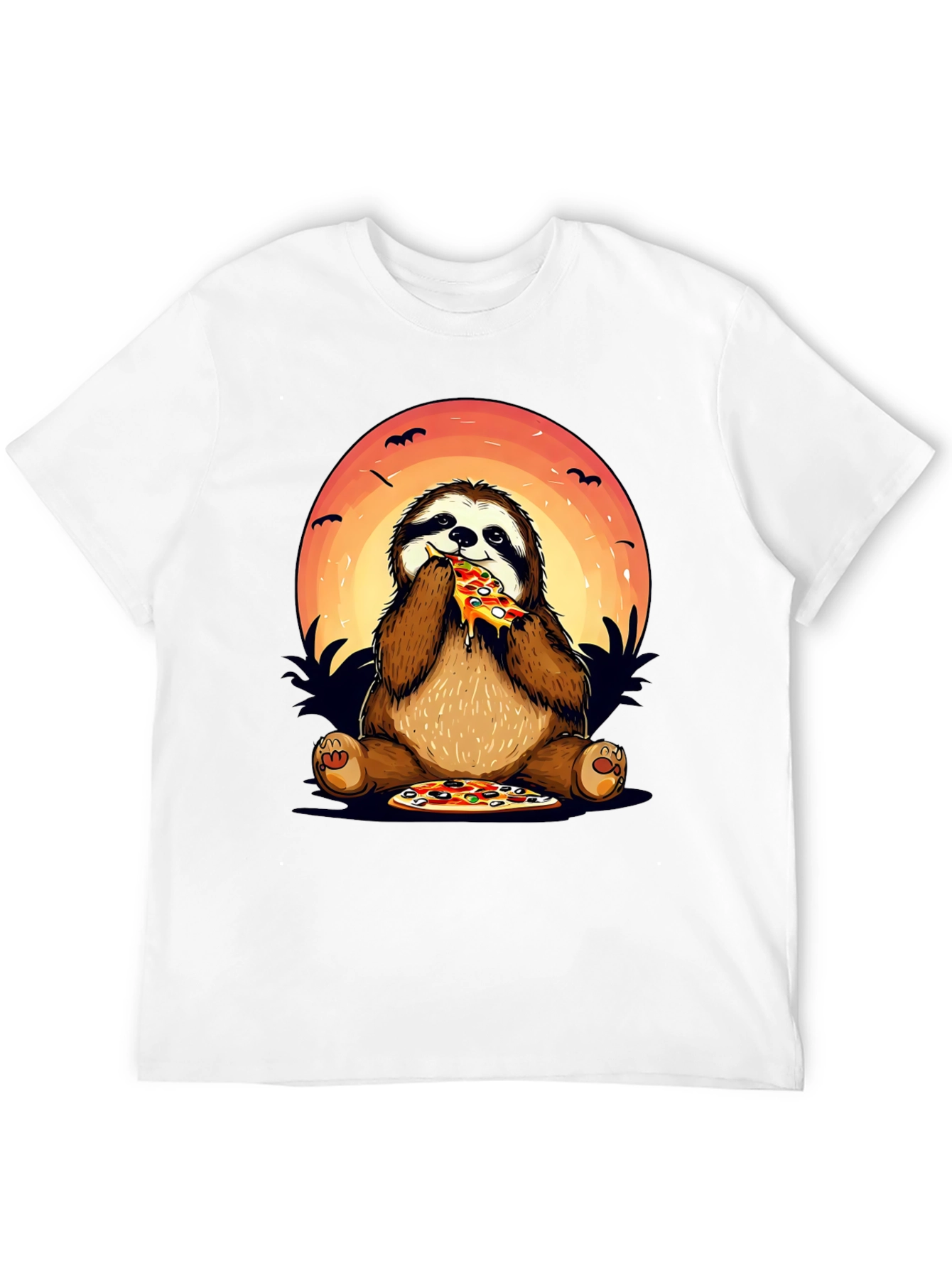 Sloth Pizza Lover Graphic T-Shirt
