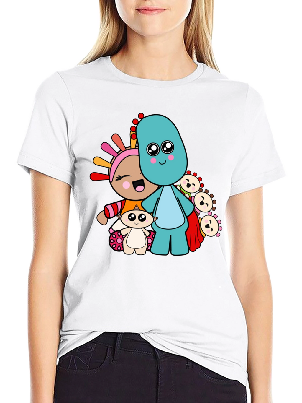 In the Night Garden Cartoon Character Black T-Shirt