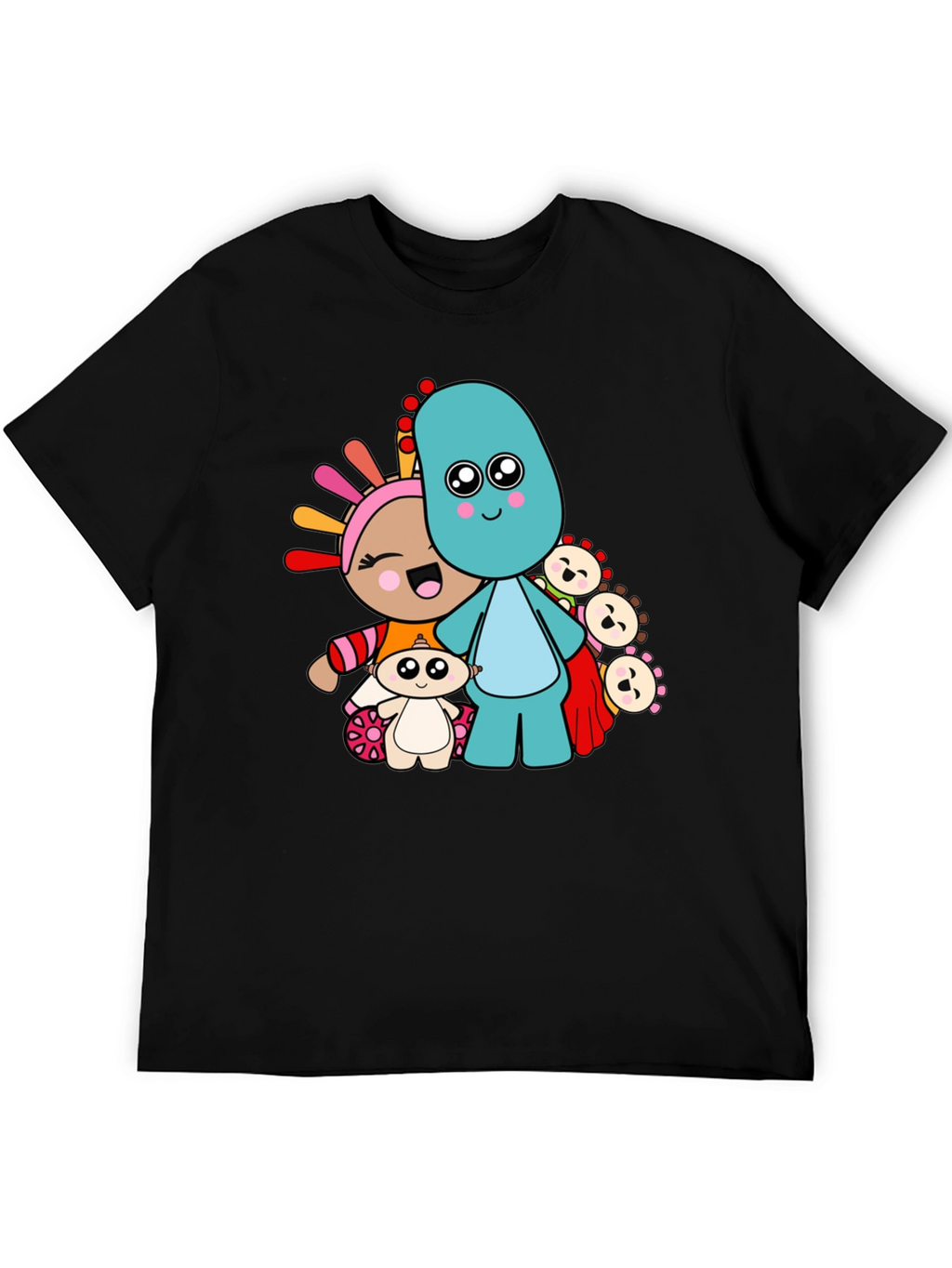 In the Night Garden Cartoon Character Black T-Shirt