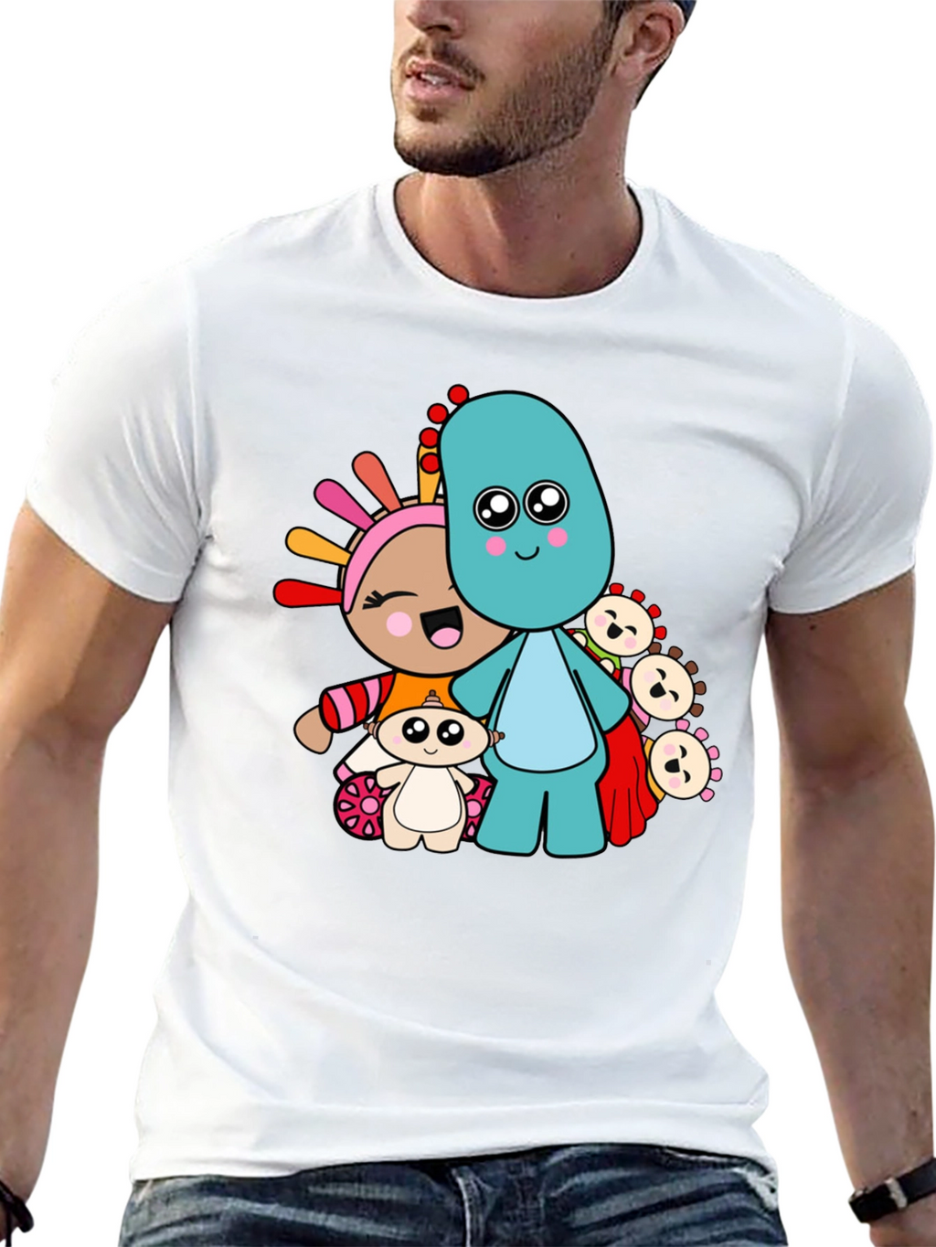 In the Night Garden Cartoon Character Black T-Shirt