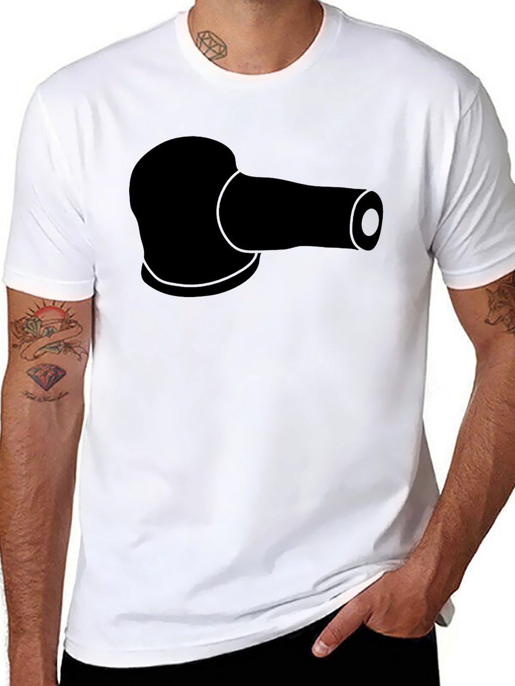 Black T-Shirt with Sanding Pad Design