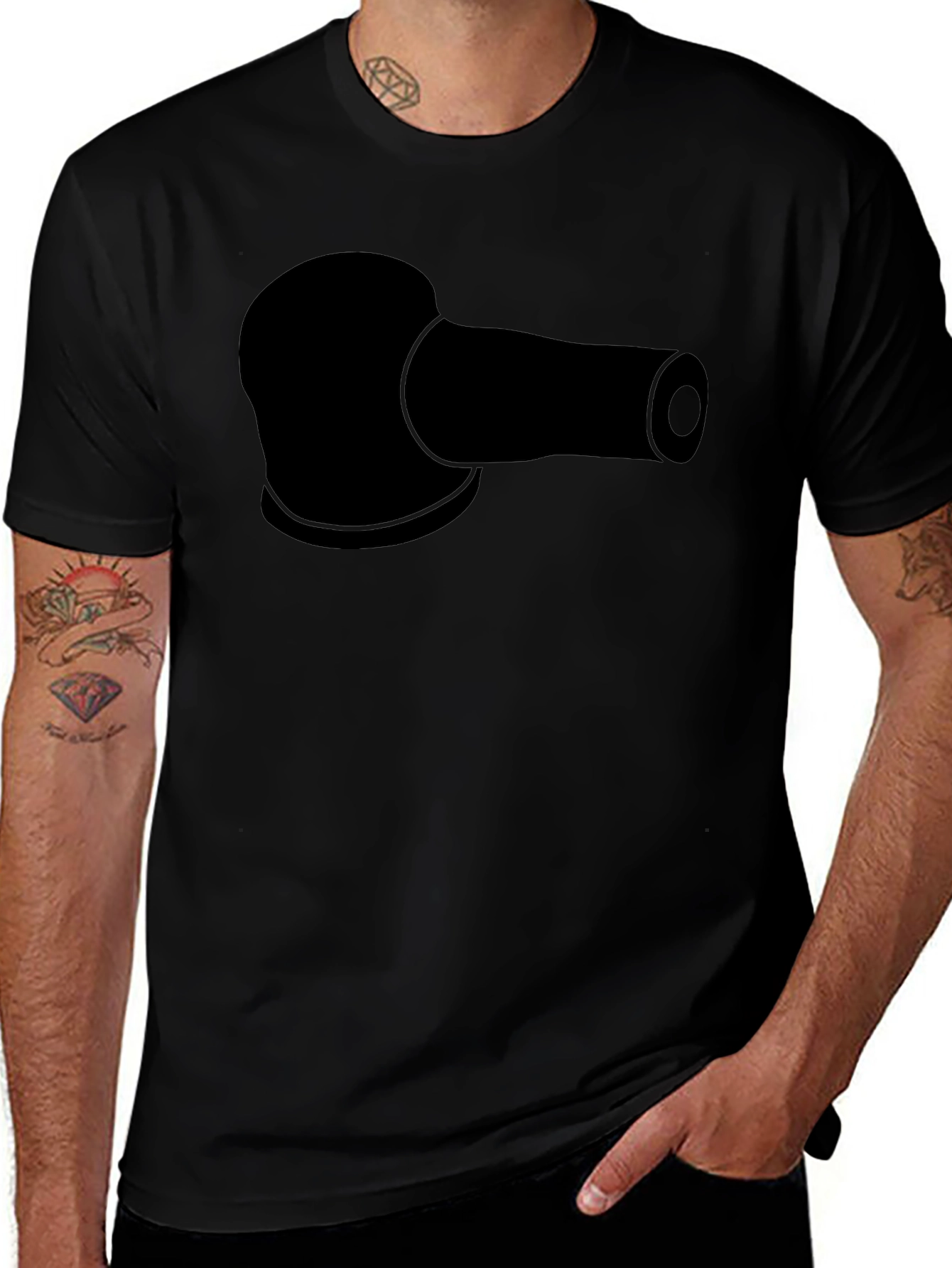 Black T-Shirt with Sanding Pad Design