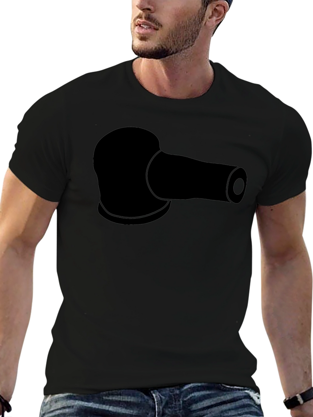 Black T-Shirt with Sanding Pad Design