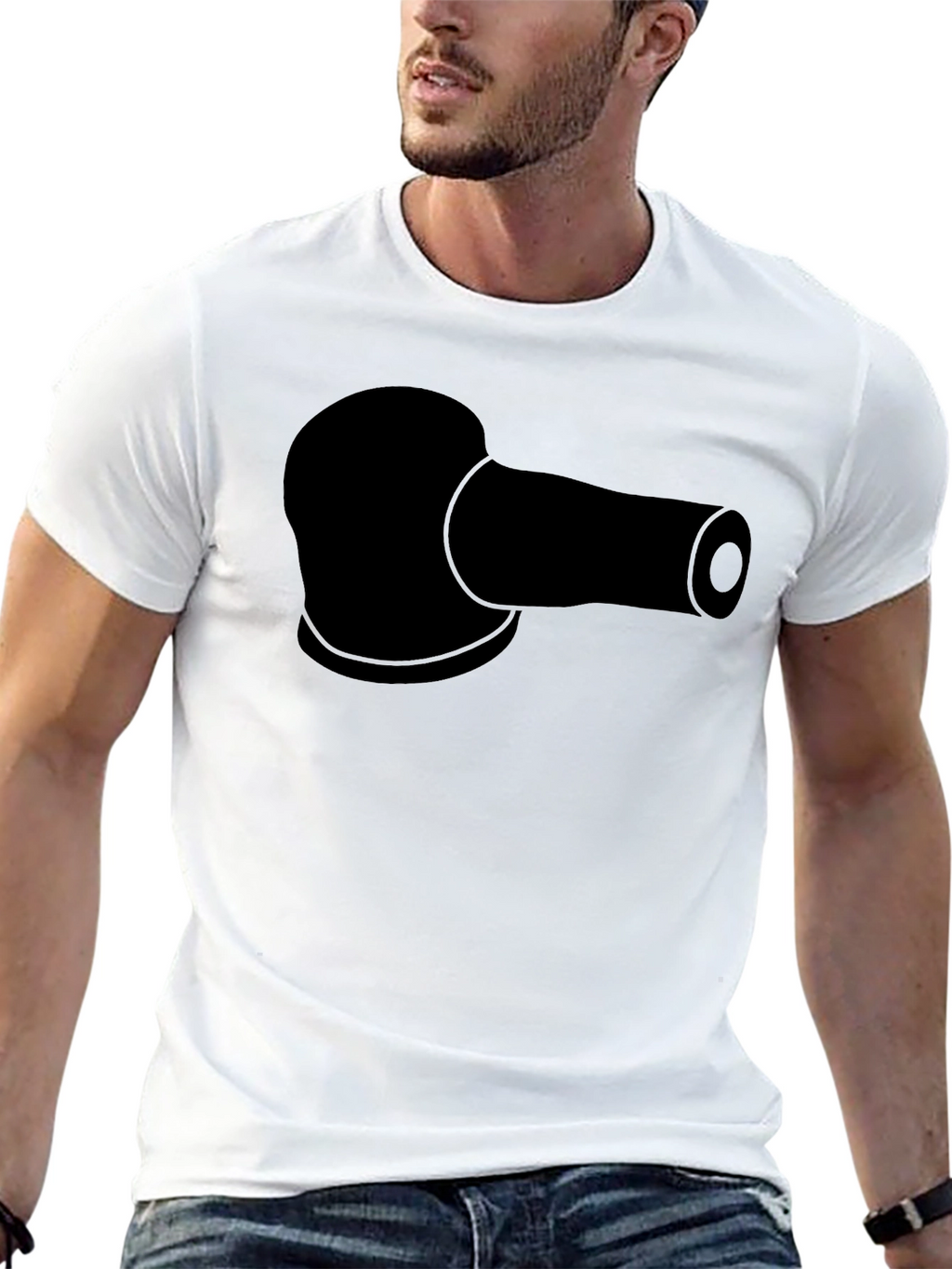 Black T-Shirt with Sanding Pad Design