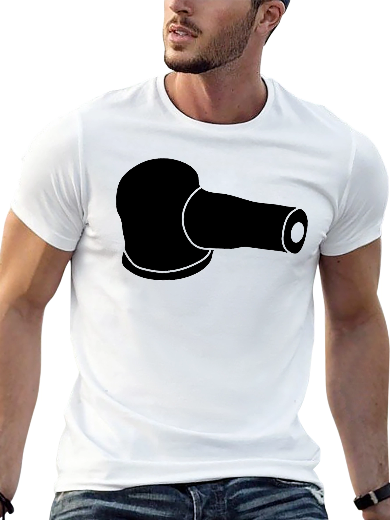 Black T-Shirt with Sanding Pad Design