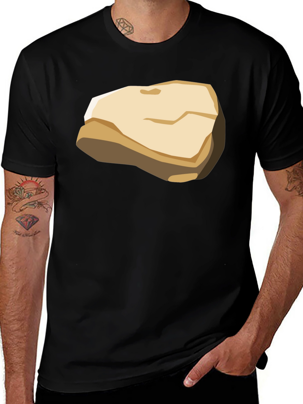 Cartoon Rock Graphic T-Shirt
