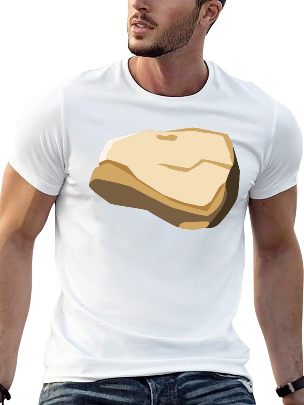 Cartoon Rock Graphic T-Shirt