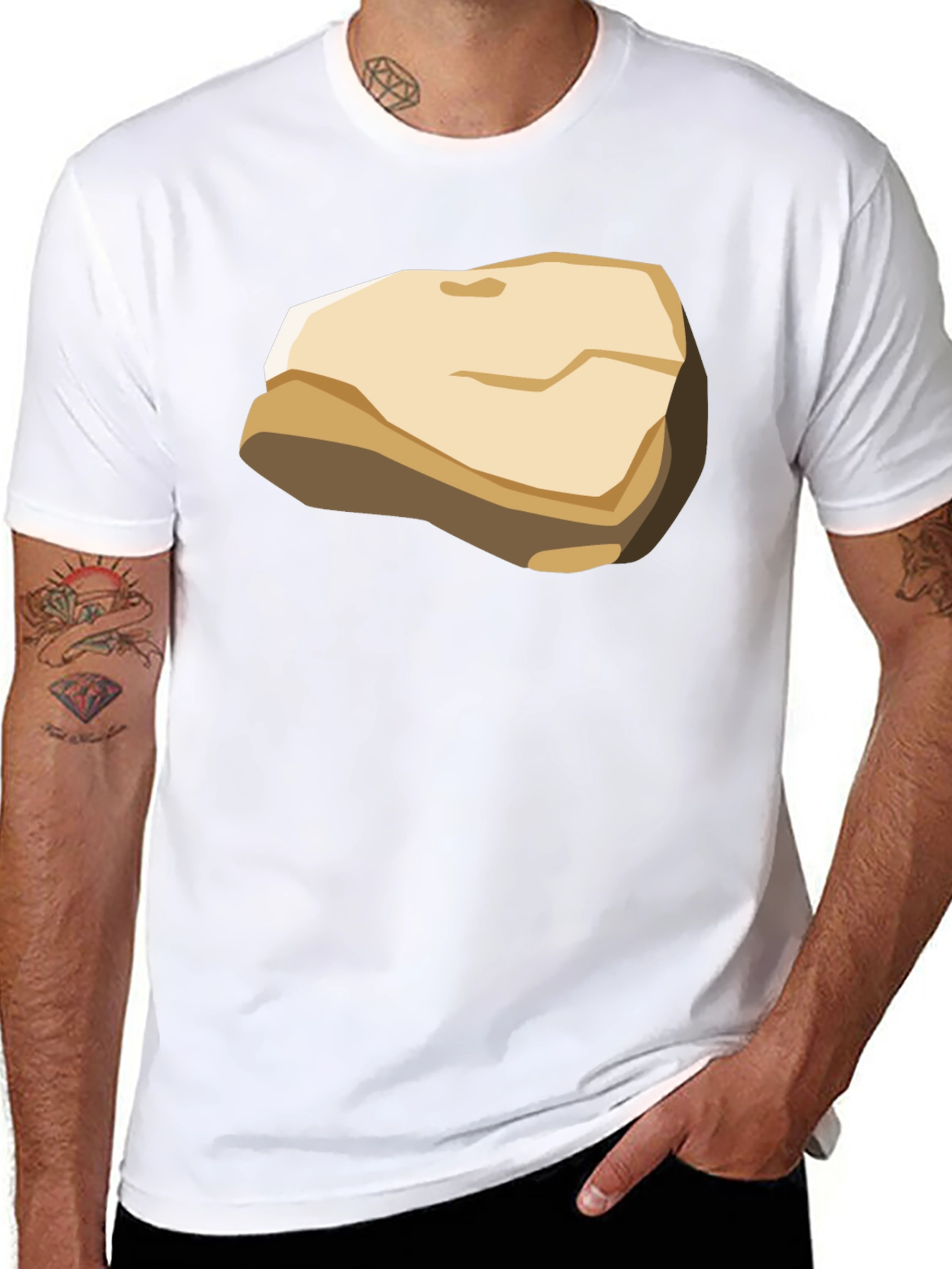 Cartoon Rock Graphic T-Shirt