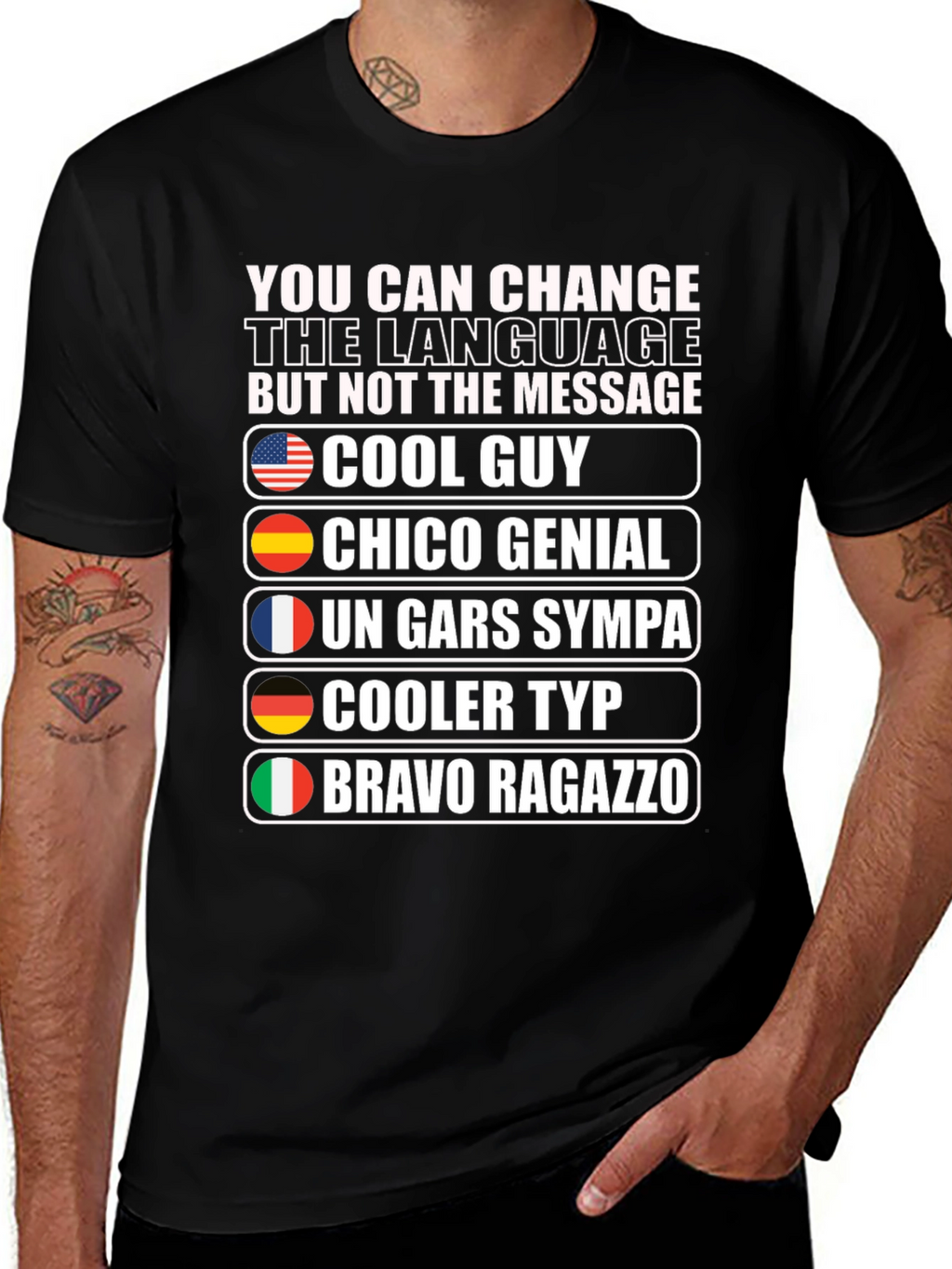 Cool Guy Multilingual T-Shirt