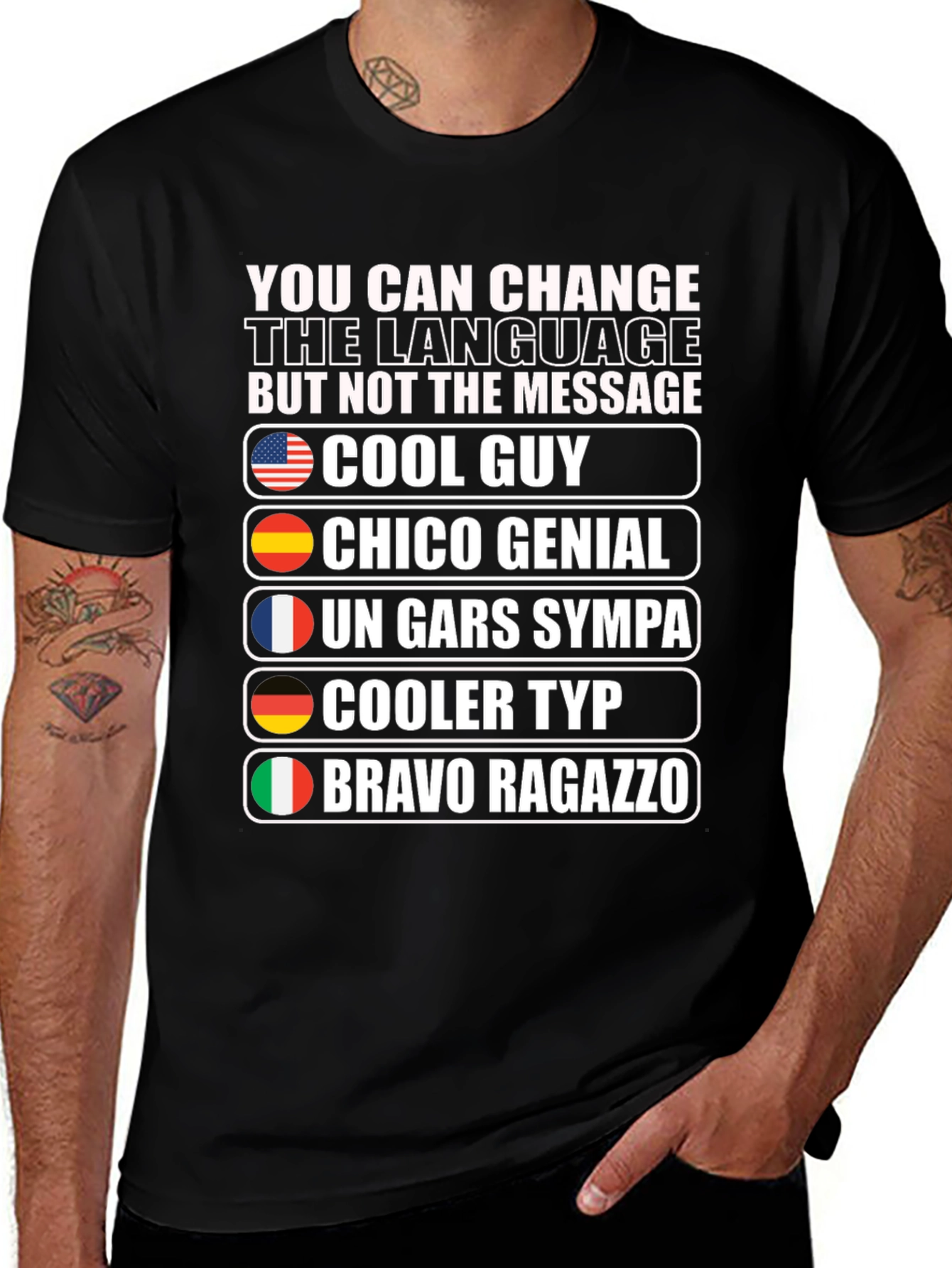 Cool Guy Multilingual T-Shirt