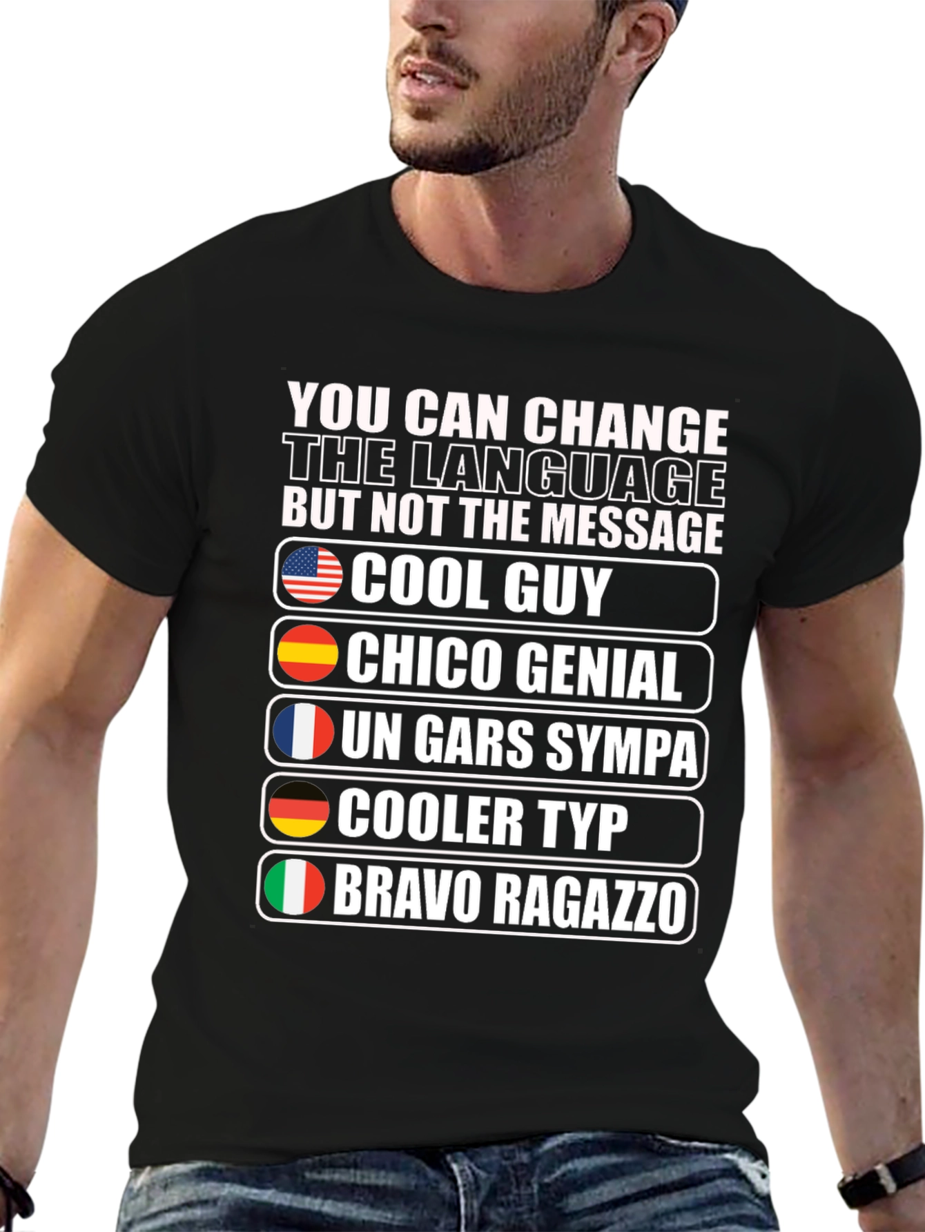 Cool Guy Multilingual T-Shirt
