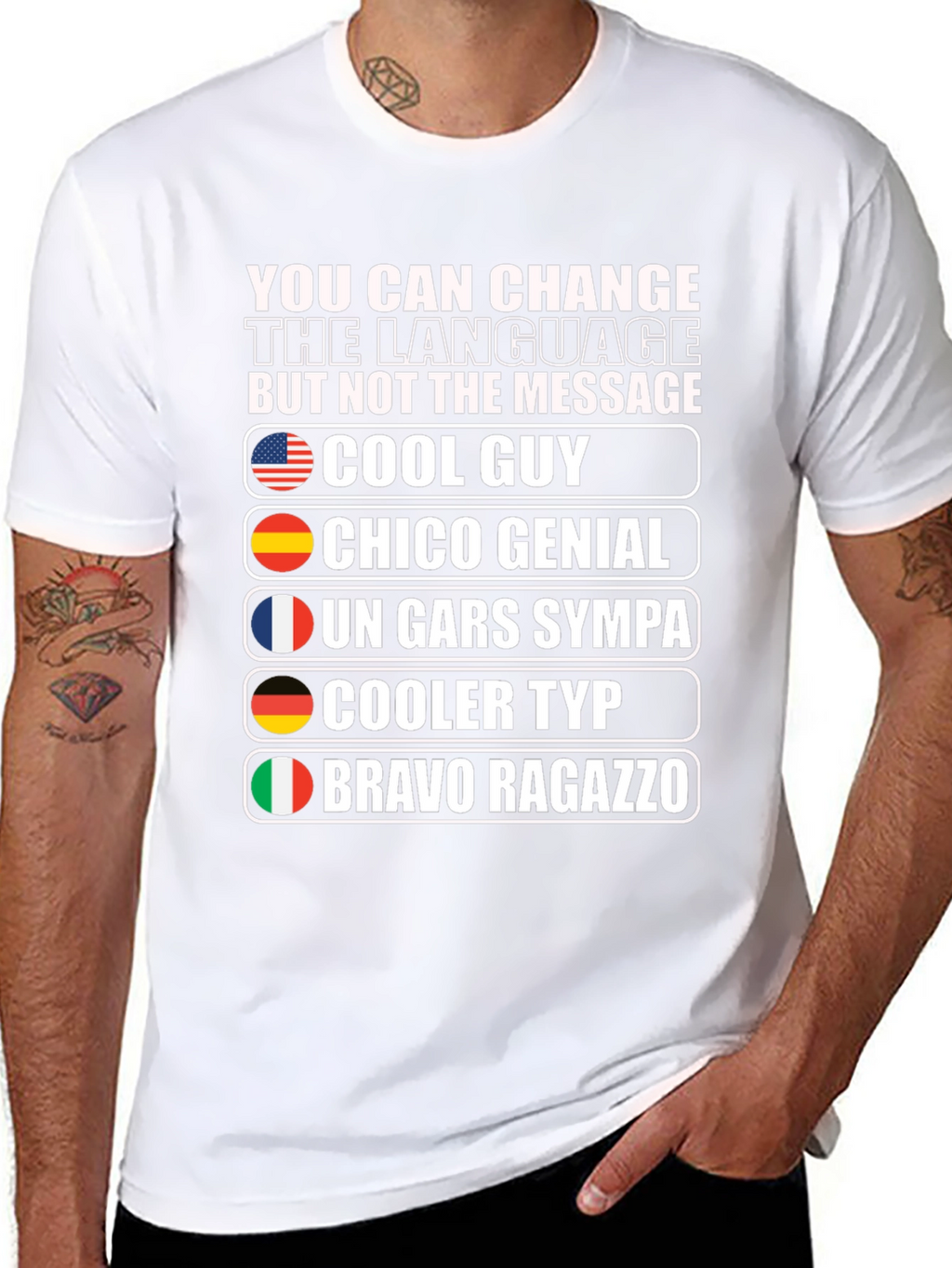 Cool Guy Multilingual T-Shirt