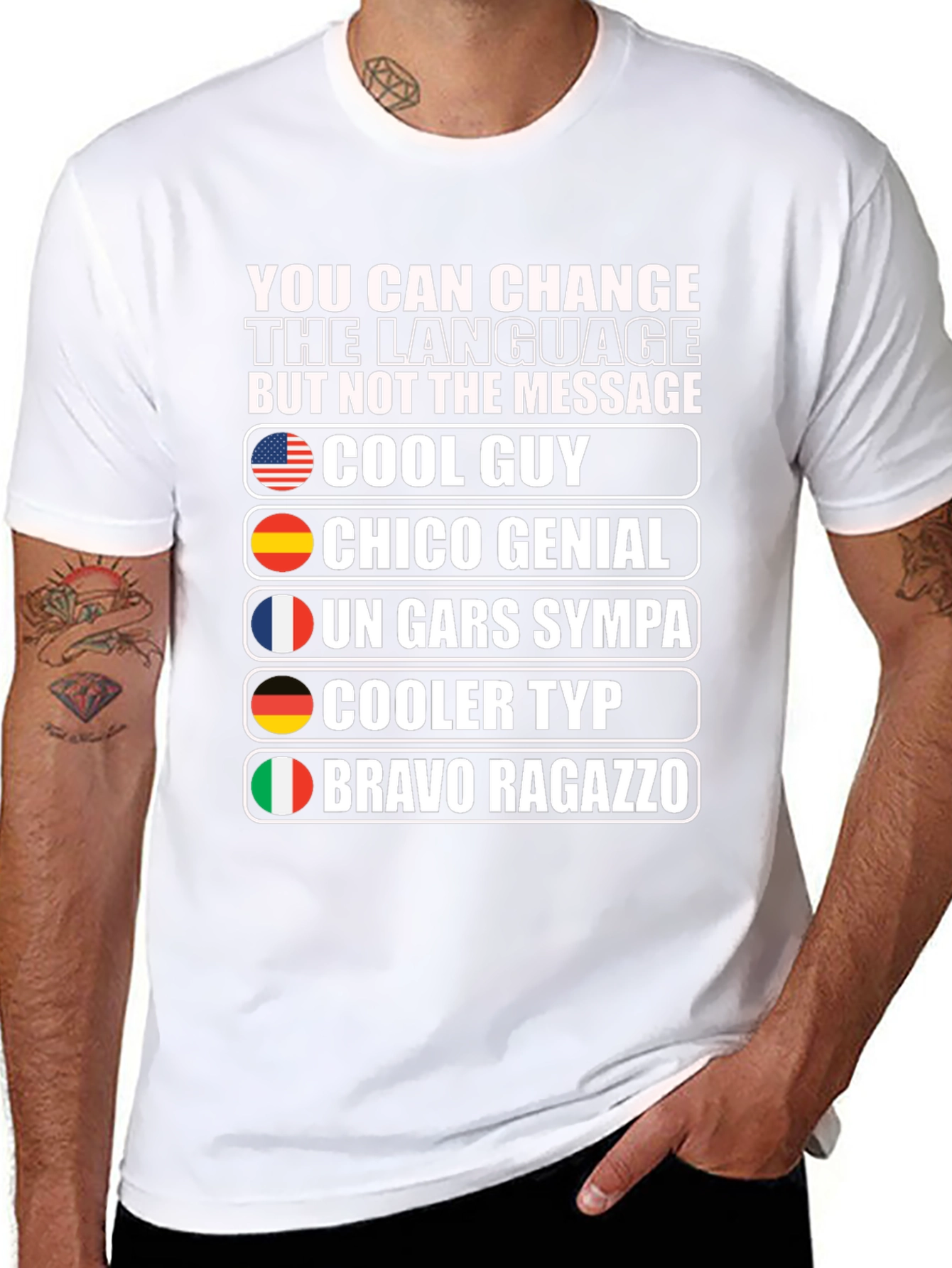 Cool Guy Multilingual T-Shirt
