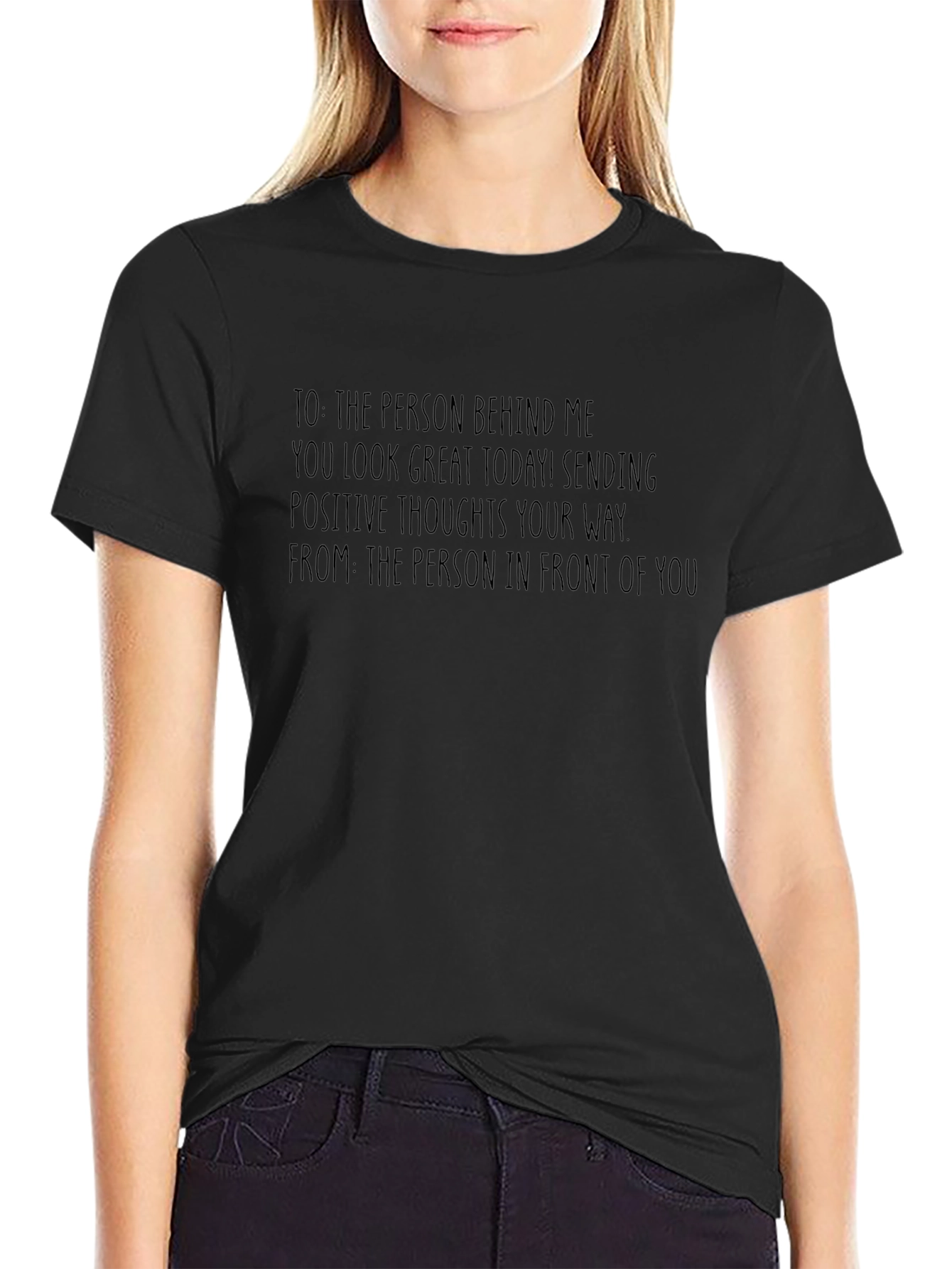 Positive Vibes Graphic T-Shirt - Black