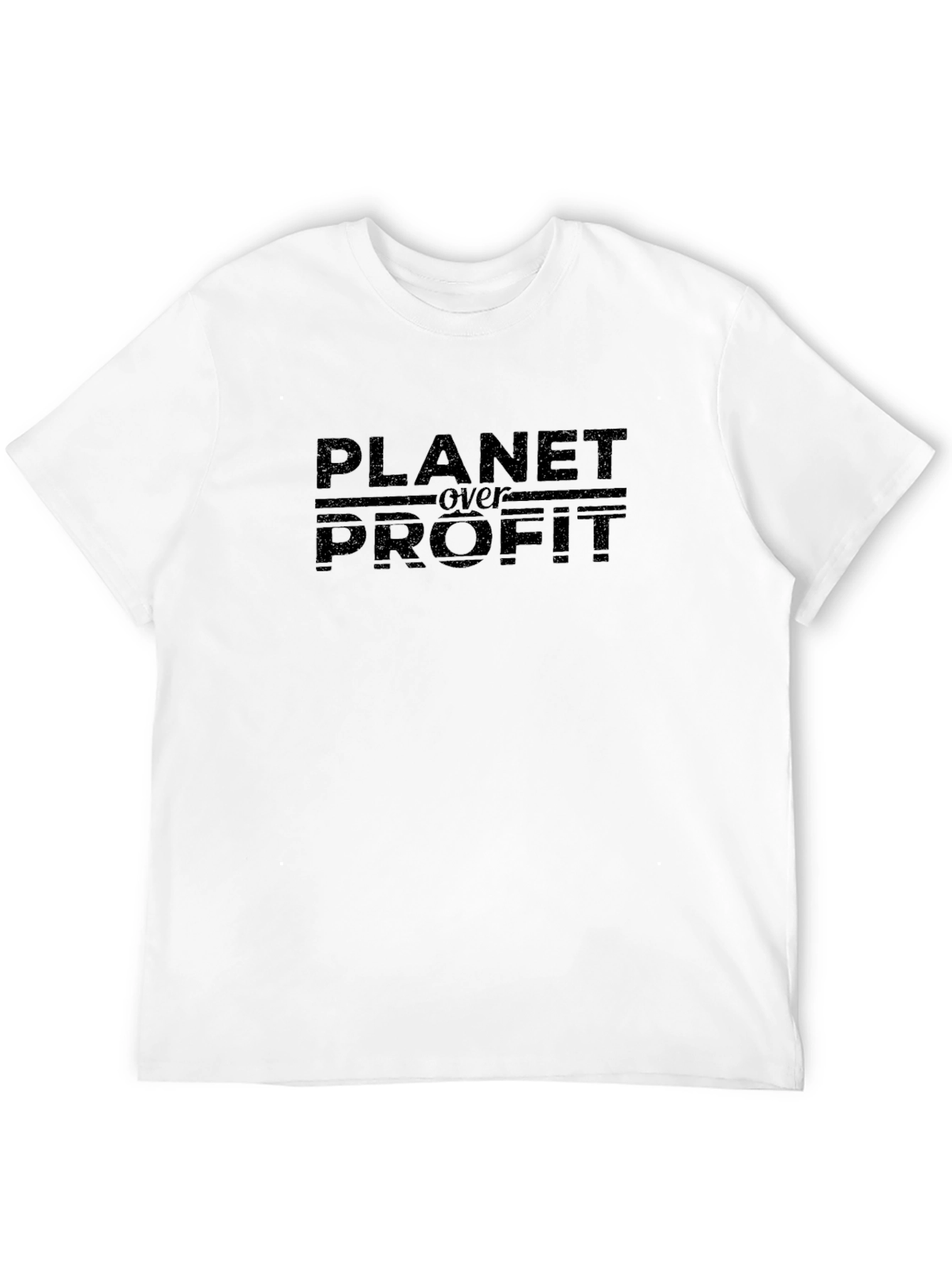 Planet Over Profit T-Shirt - Black Eco Tee