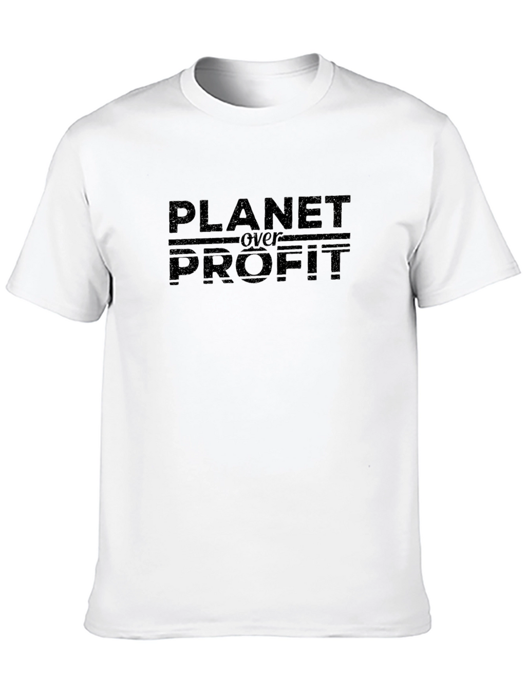 Planet Over Profit T-Shirt - Black Eco Tee