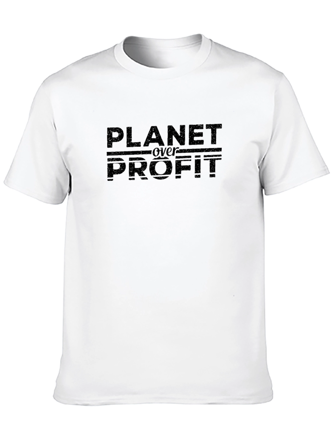 Planet Over Profit T-Shirt - Black Eco Tee