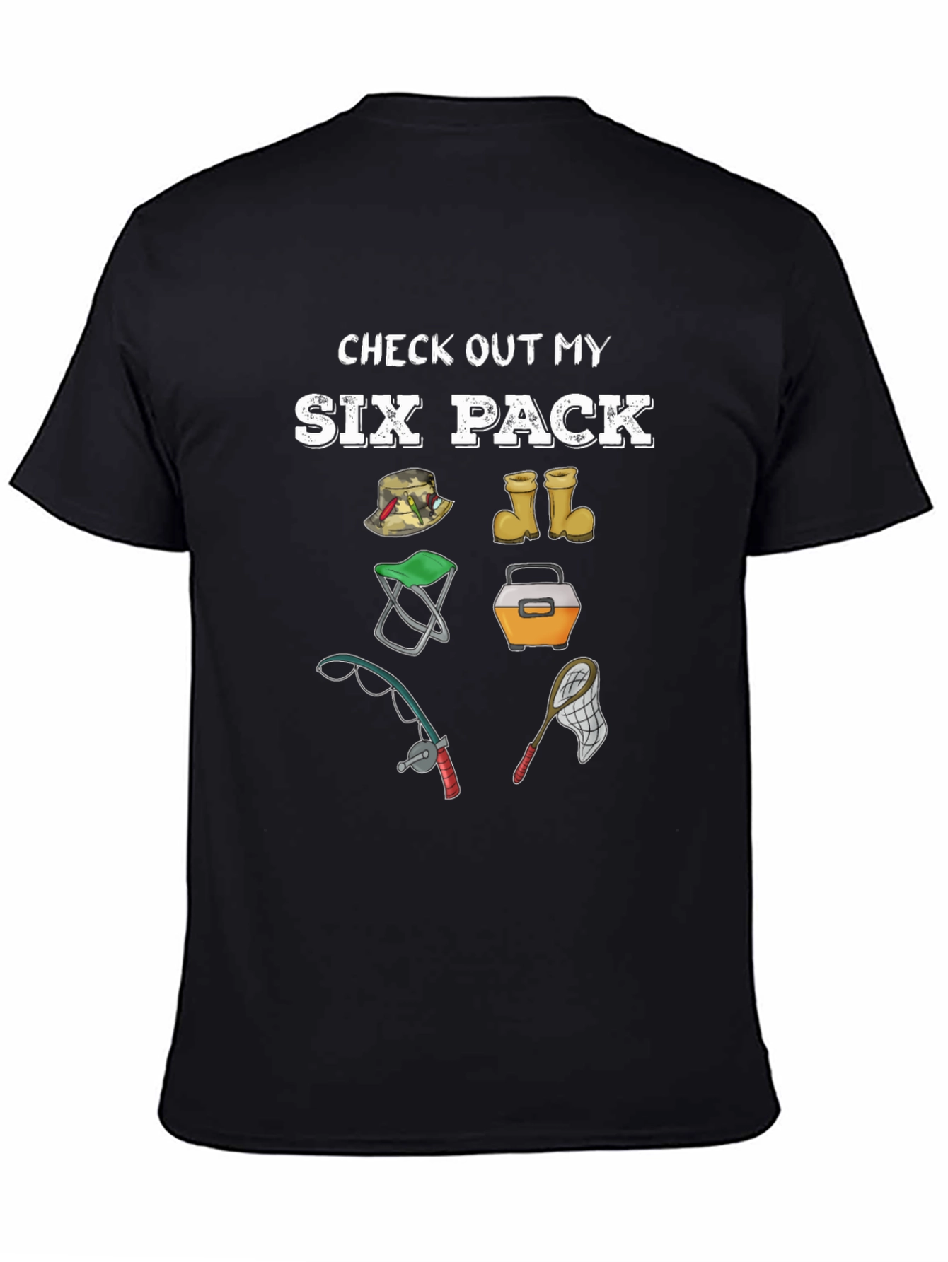 Fishing Humor T-Shirt - Check Out My Six Pack