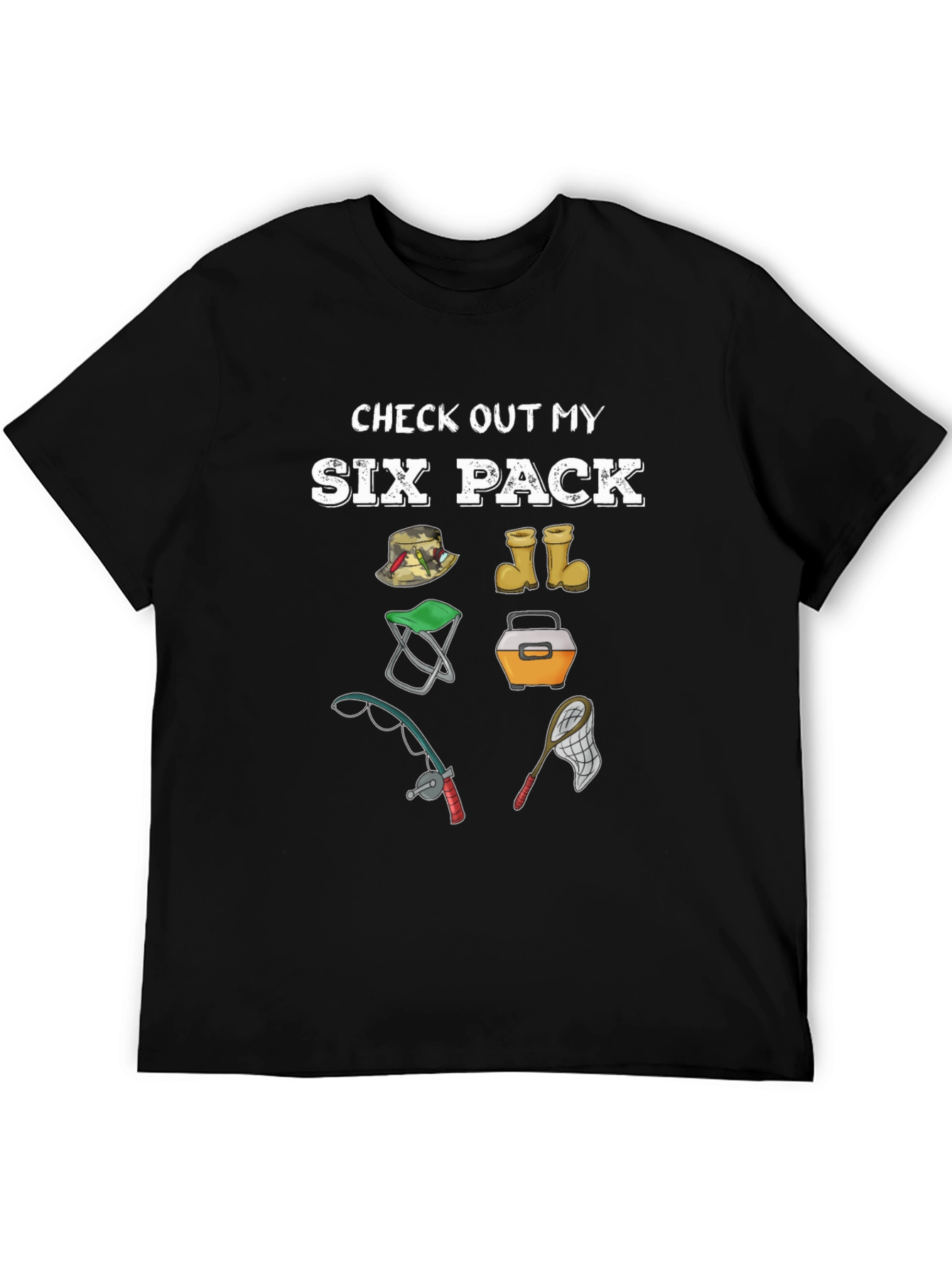 Fishing Humor T-Shirt - Check Out My Six Pack