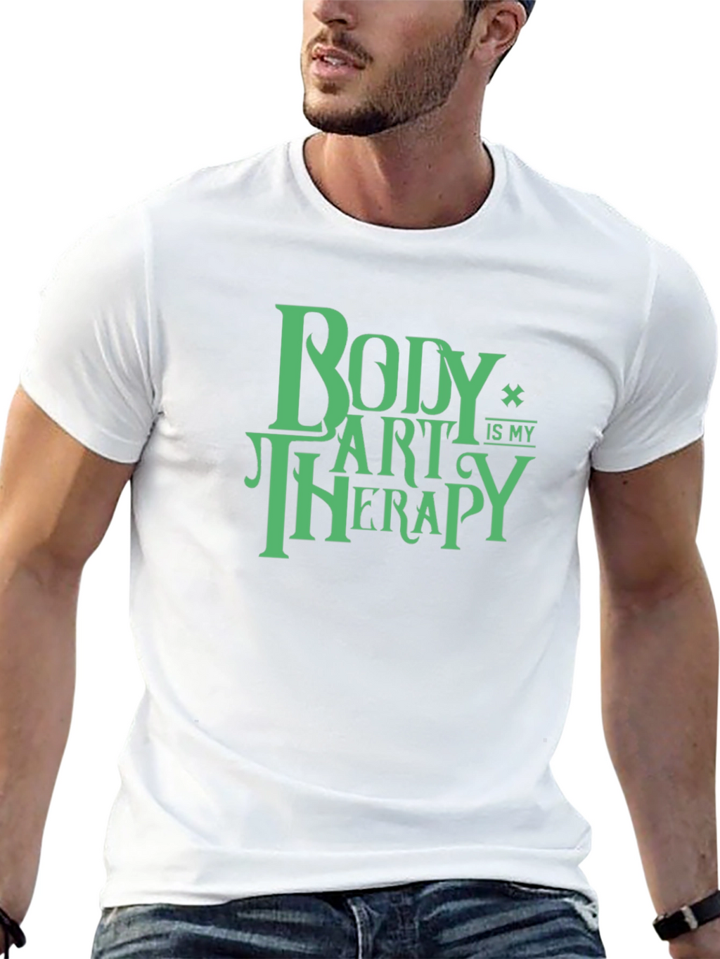 Body Art Therapy T-Shirt - Black Cotton Graphic Tee