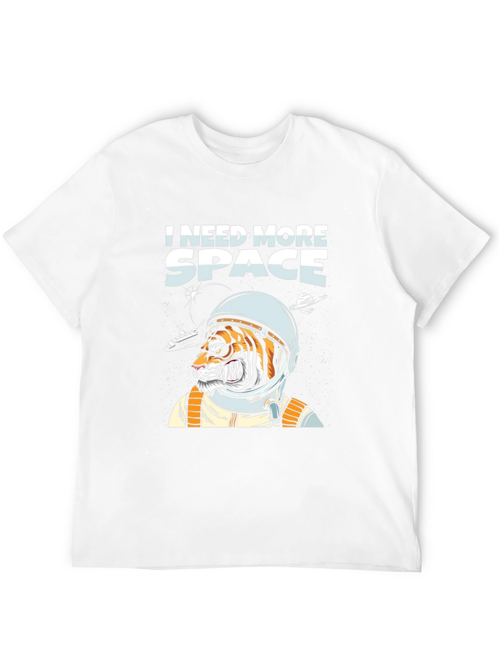 I Need More Space Tiger Astronaut Black T-Shirt
