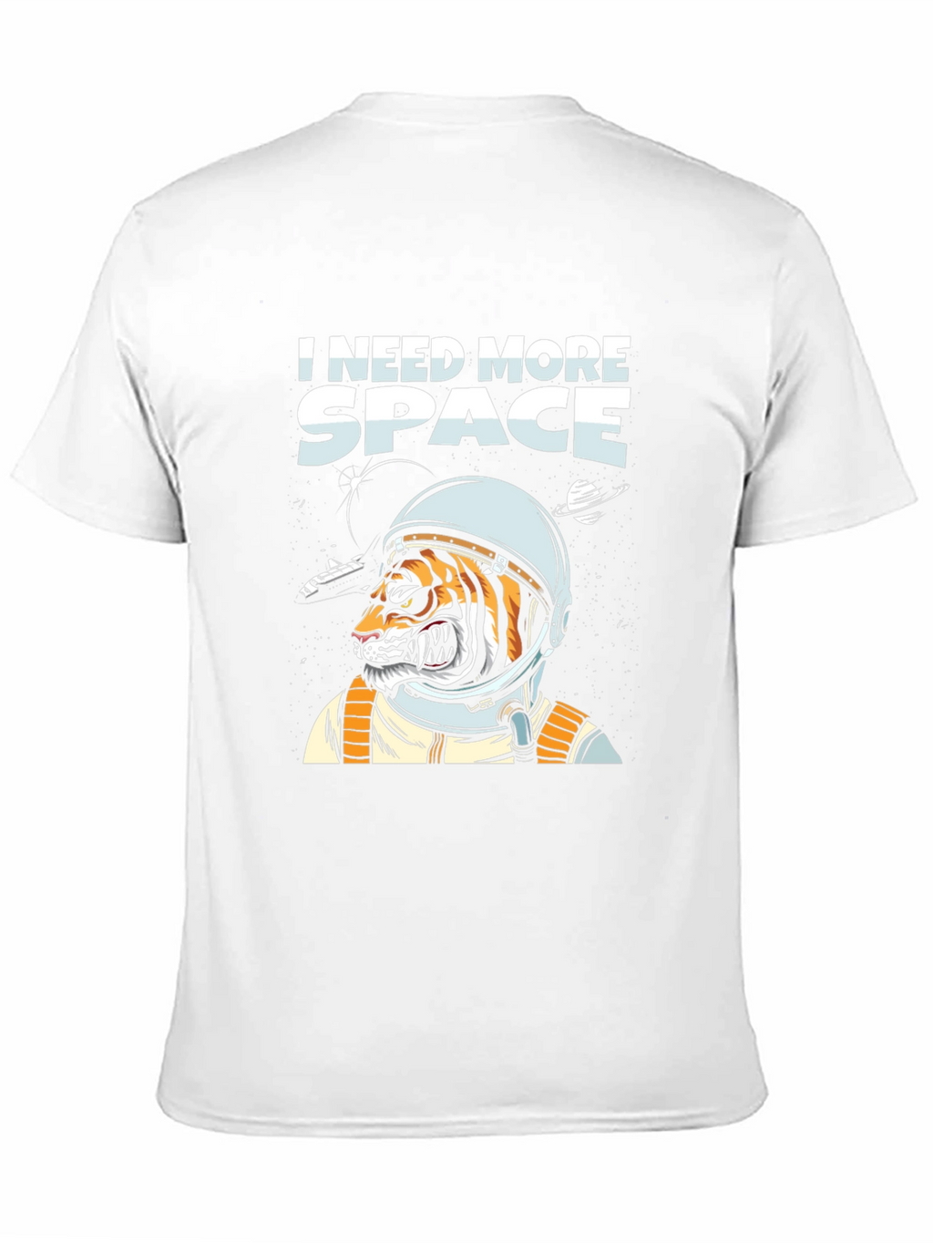 I Need More Space Tiger Astronaut Black T-Shirt