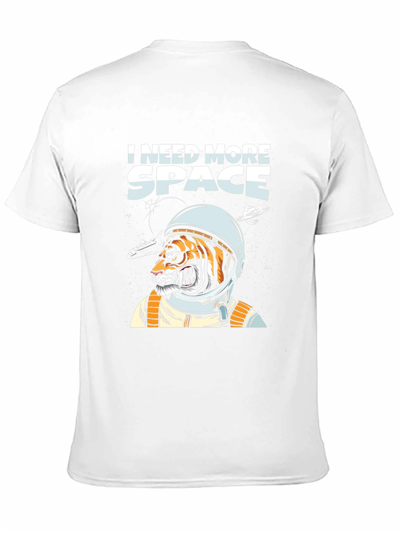 I Need More Space Tiger Astronaut Black T-Shirt