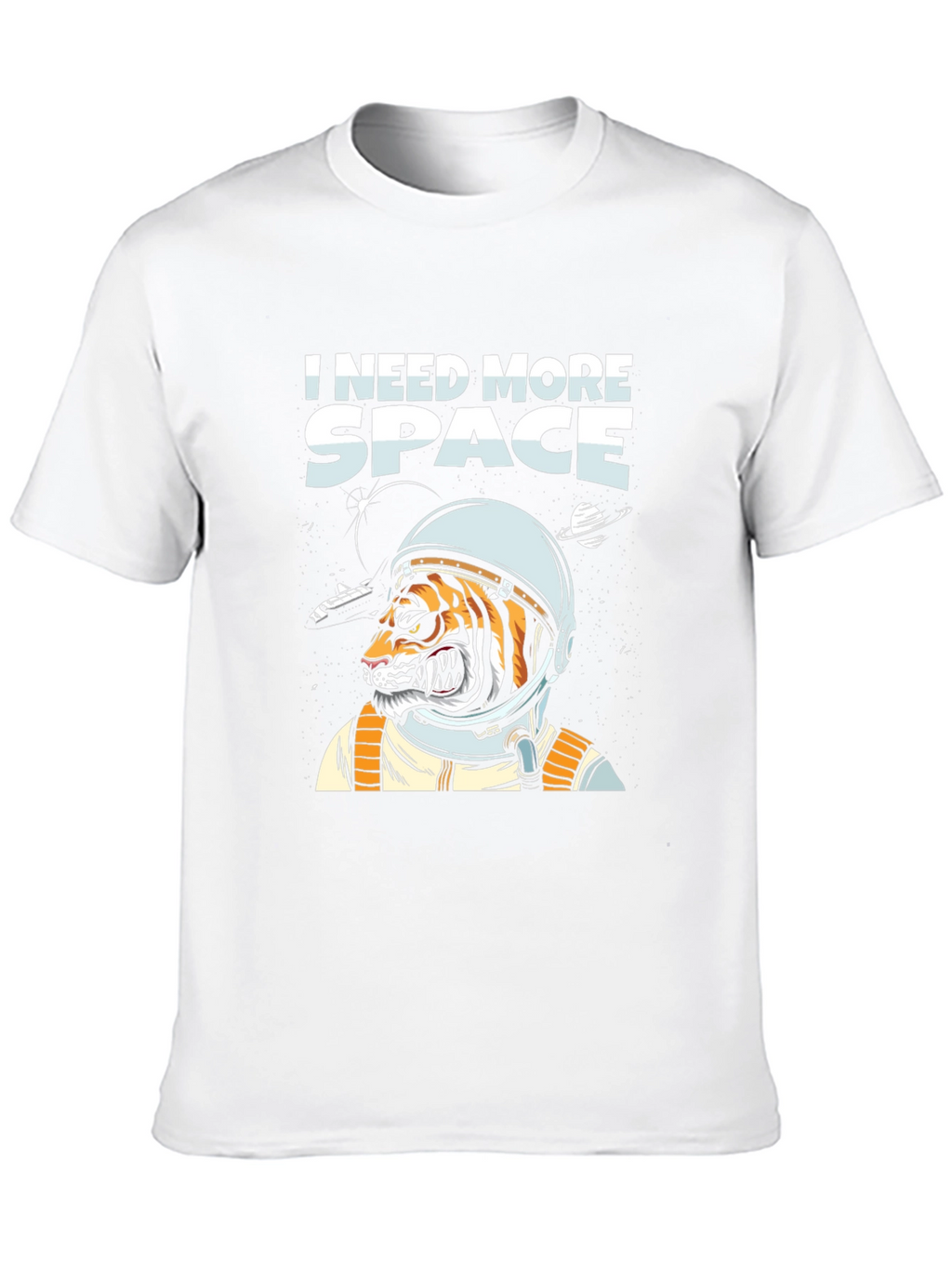 I Need More Space Tiger Astronaut Black T-Shirt