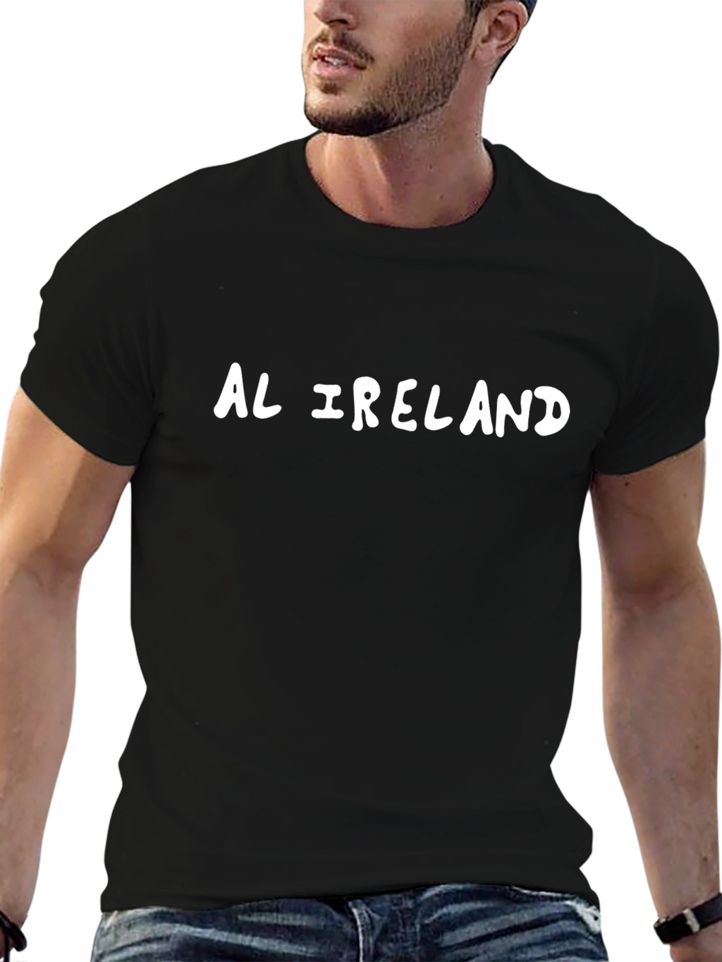 Al Ireland Black Cotton T-Shirt - Casual Wear