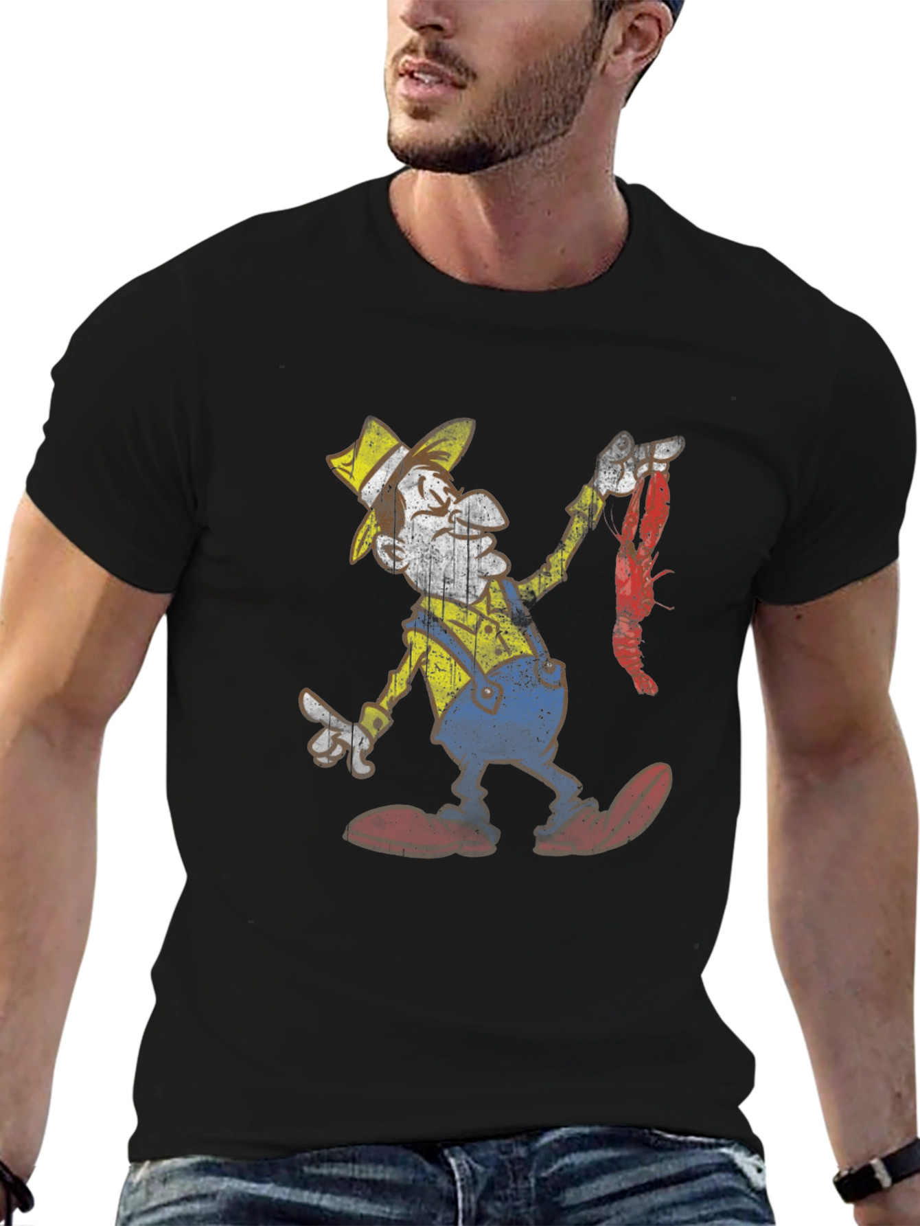 Cajun Cartoon Graphic Tee -  Crawfish Boil T-Shirt
