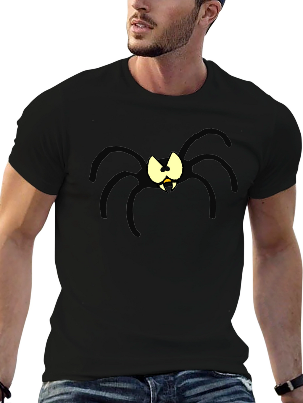 Spooky Spider Graphic T-Shirt - Halloween Ready!