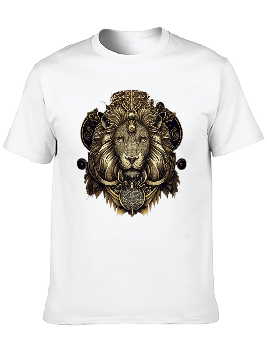 Ornate Lion Graphic Black T-Shirt