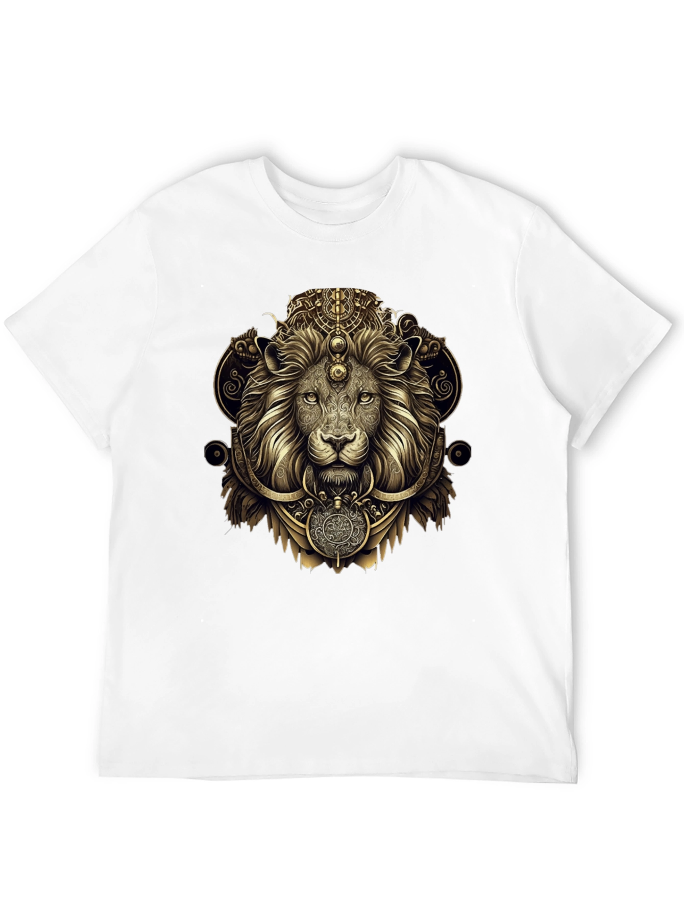 Ornate Lion Graphic Black T-Shirt