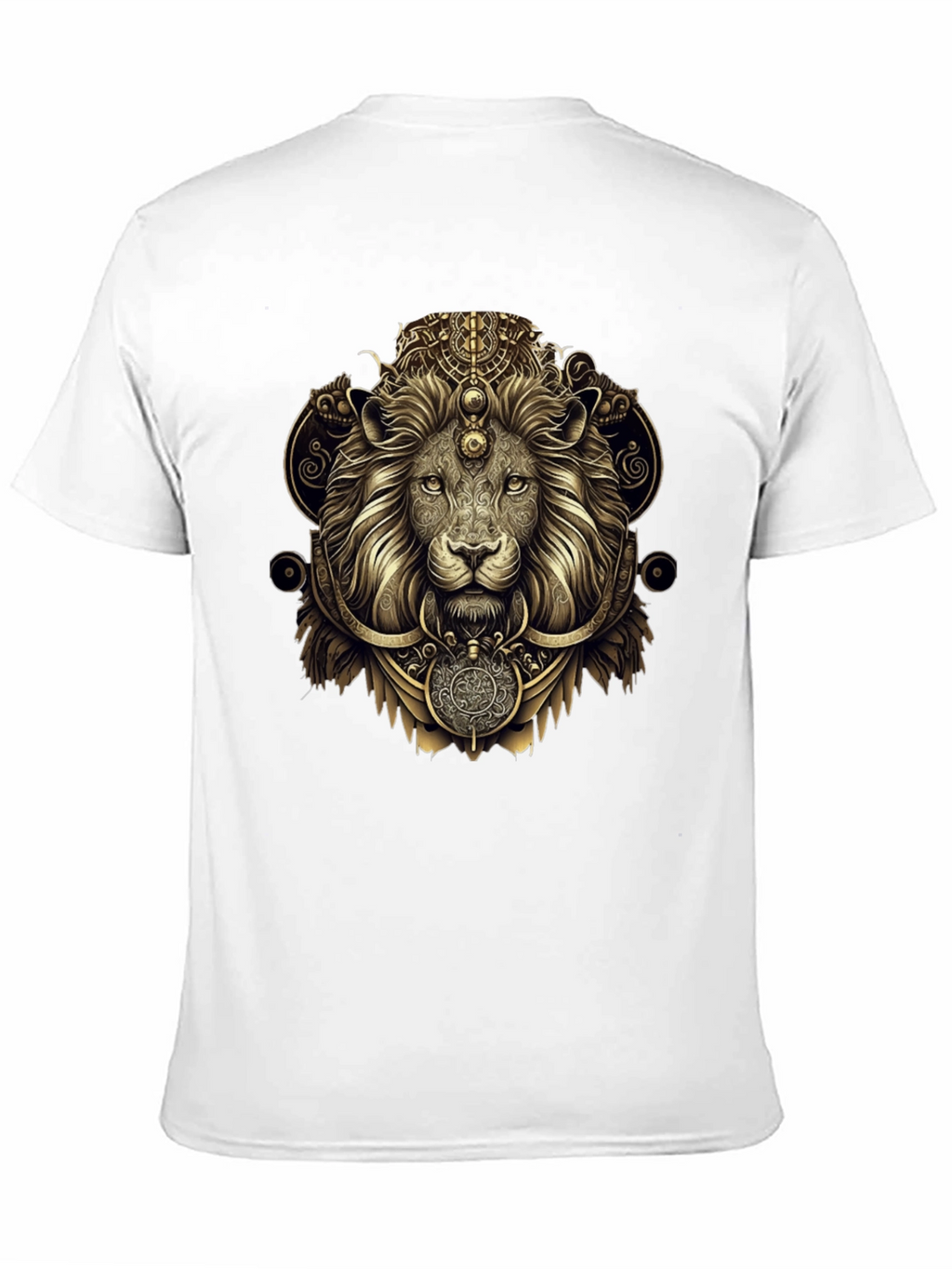 Ornate Lion Graphic Black T-Shirt