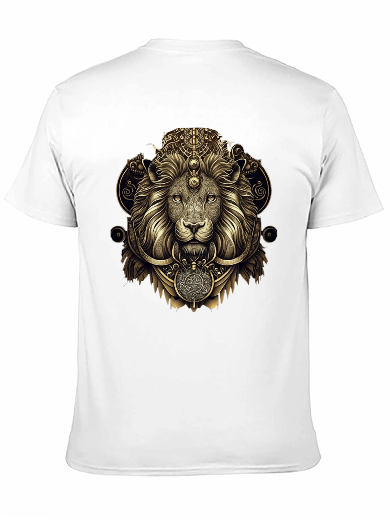 Ornate Lion Graphic Black T-Shirt