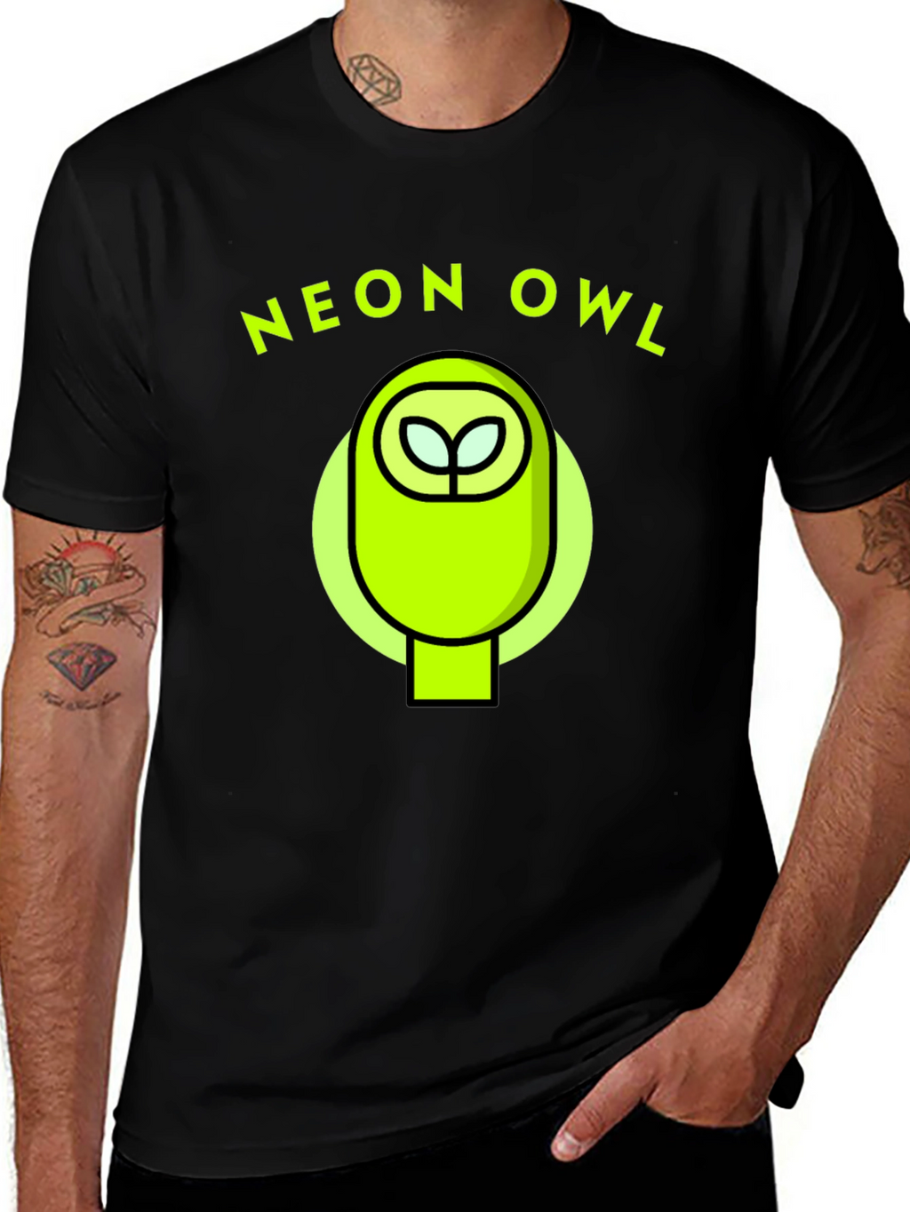Neon Owl Graphic Tee - Stylish & Unique Design