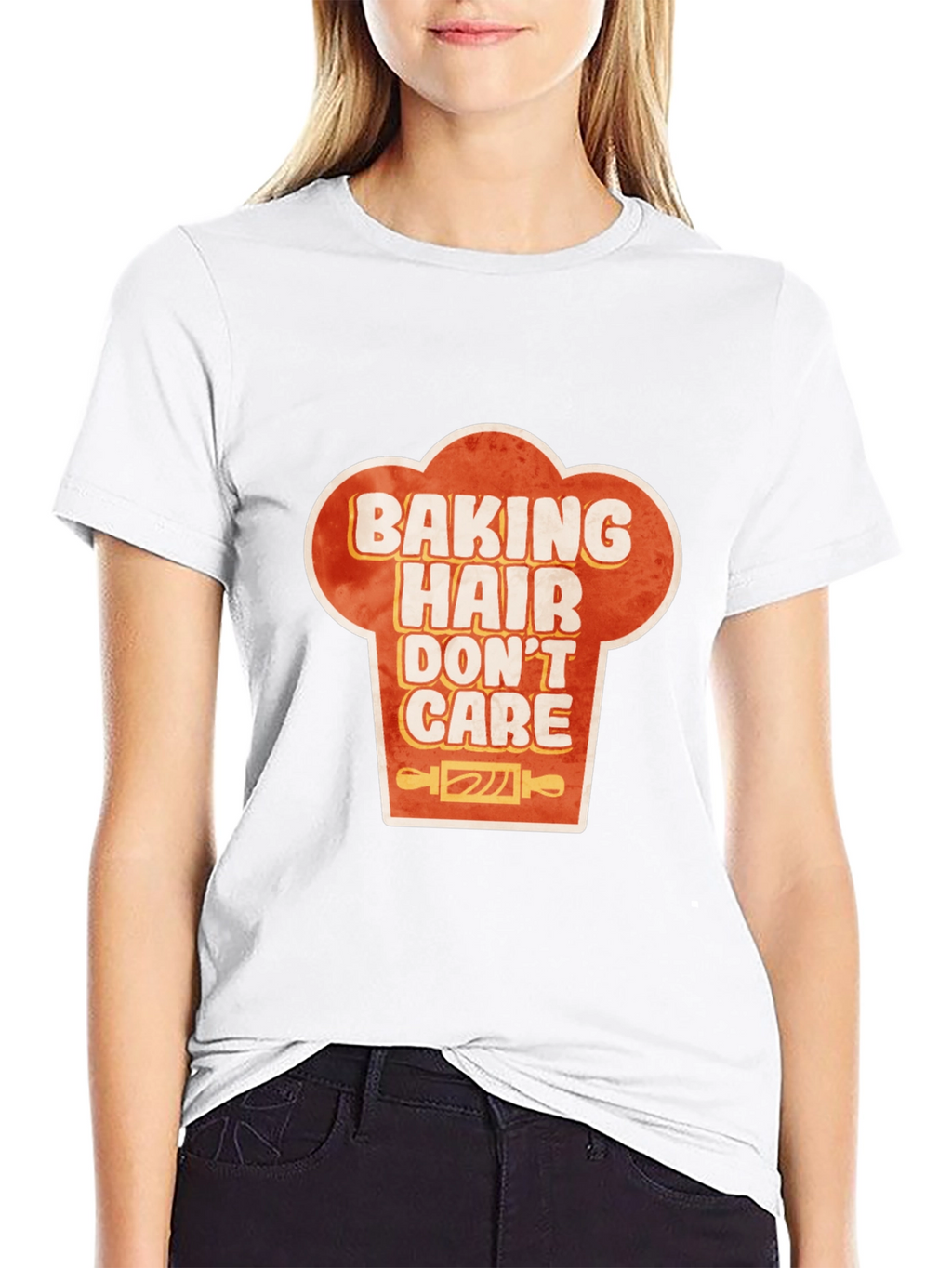 Baking Hair Dont Care Chef Hat Graphic T-Shirt