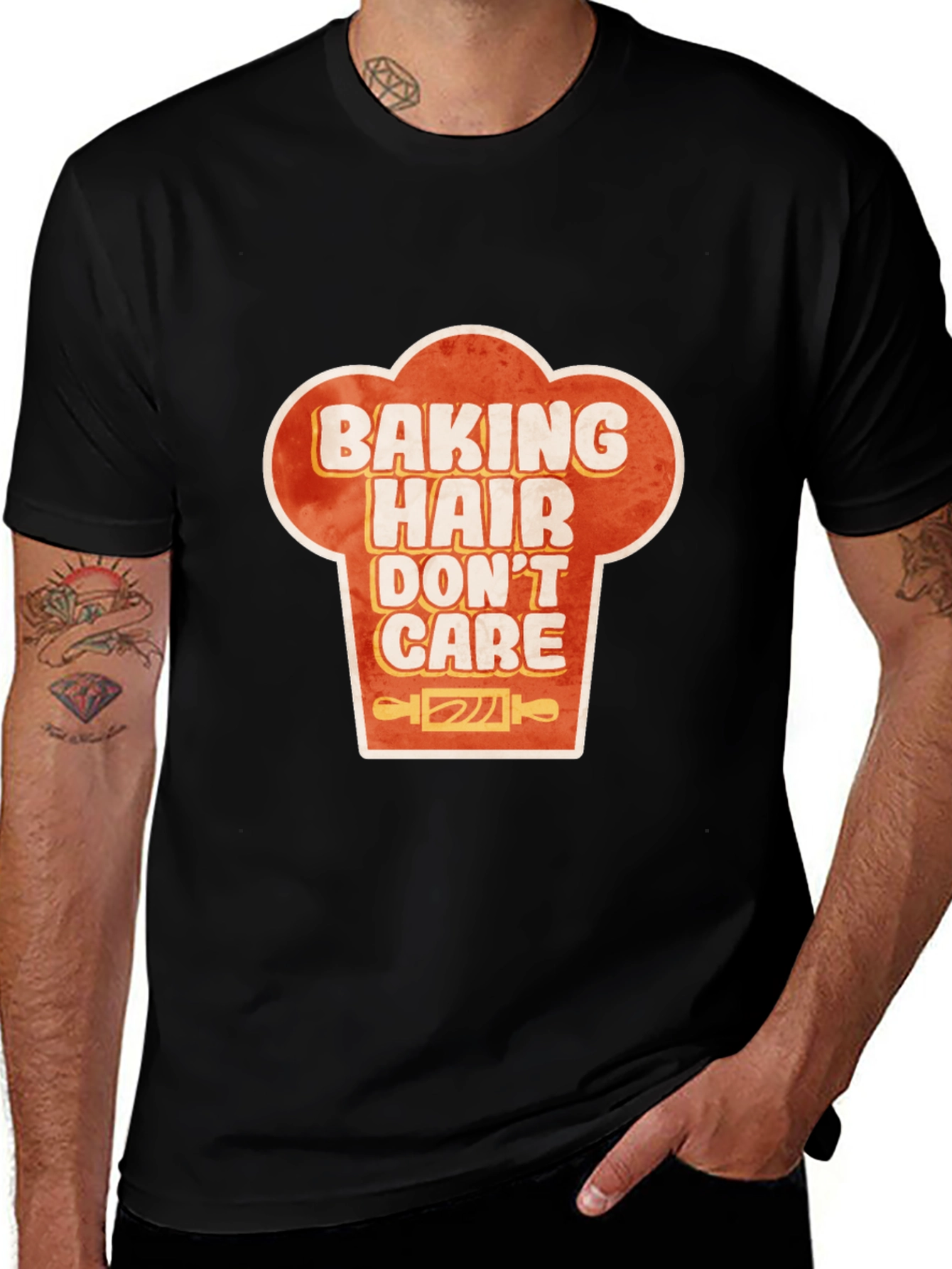 Baking Hair Dont Care Chef Hat Graphic T-Shirt