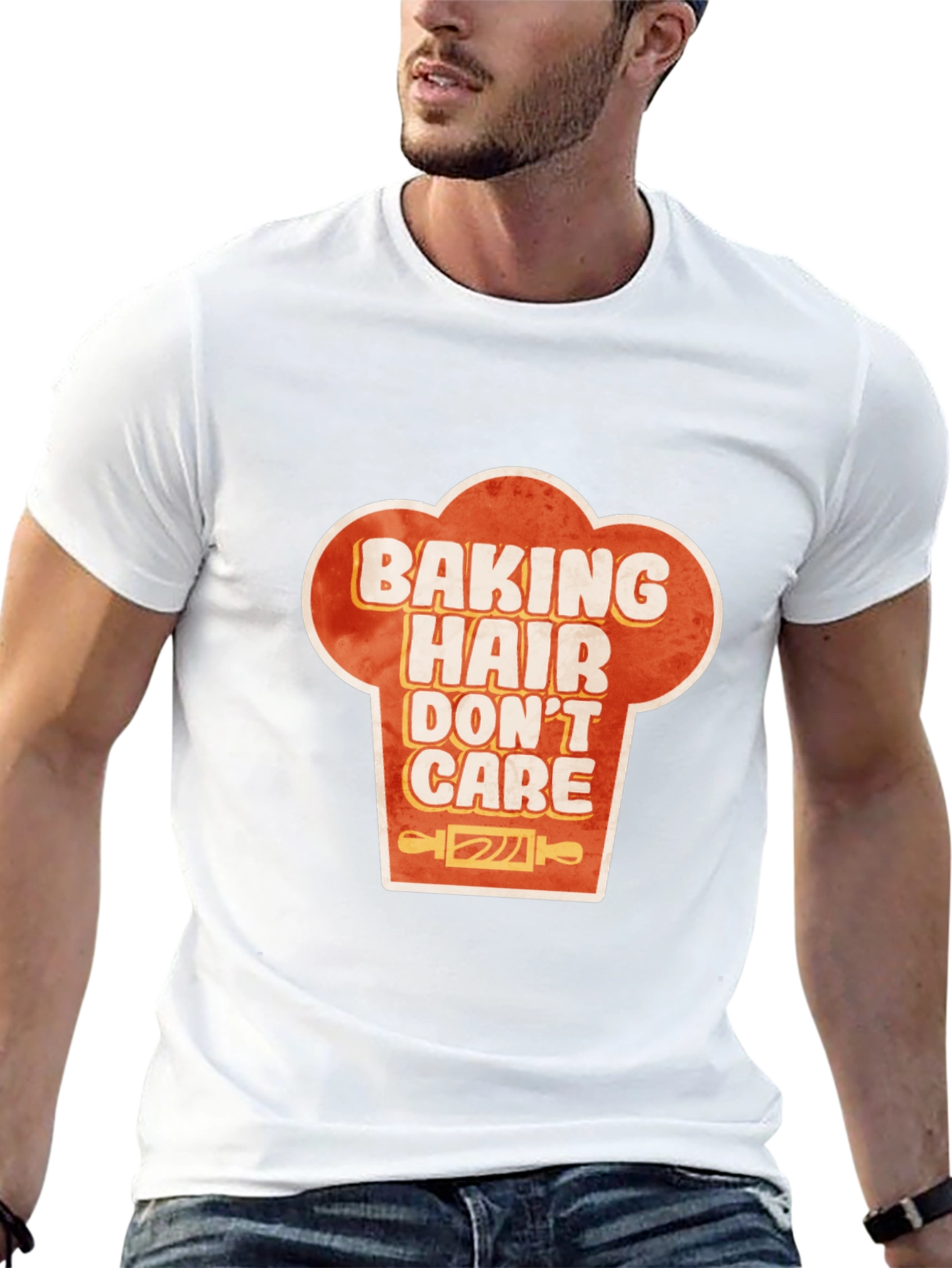 Baking Hair Dont Care Chef Hat Graphic T-Shirt