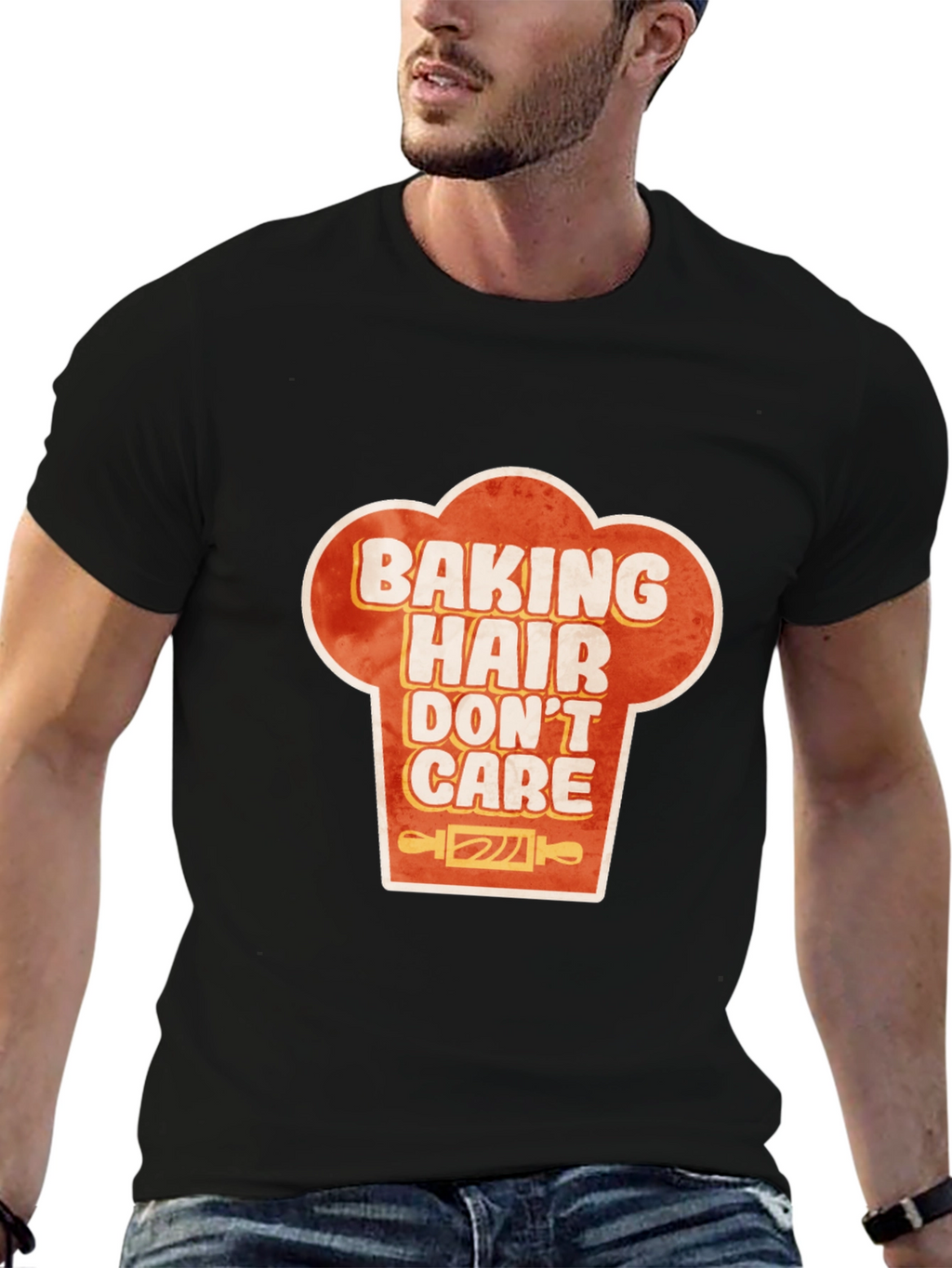 Baking Hair Dont Care Chef Hat Graphic T-Shirt