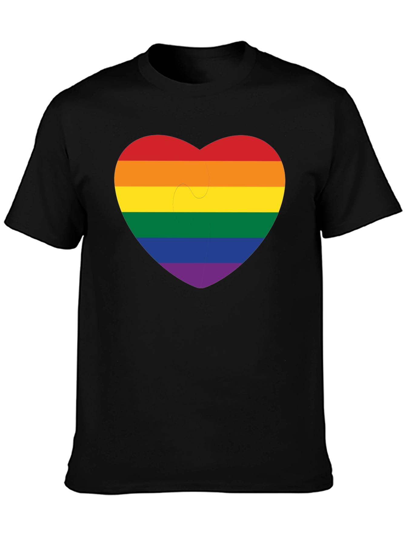 Pride Heart Graphic Tee - Black Short Sleeve Shirt
