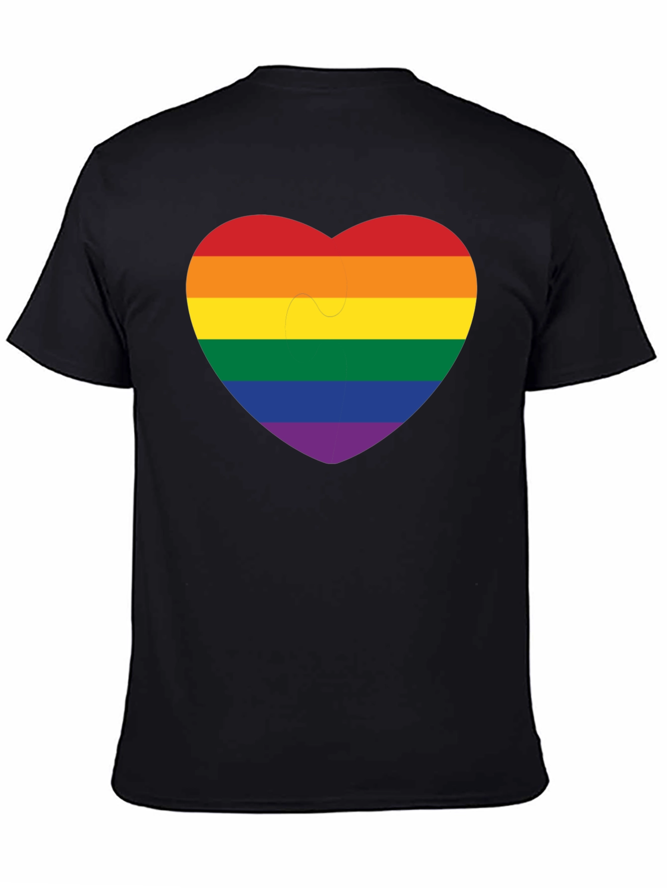 Pride Heart Graphic Tee - Black Short Sleeve Shirt