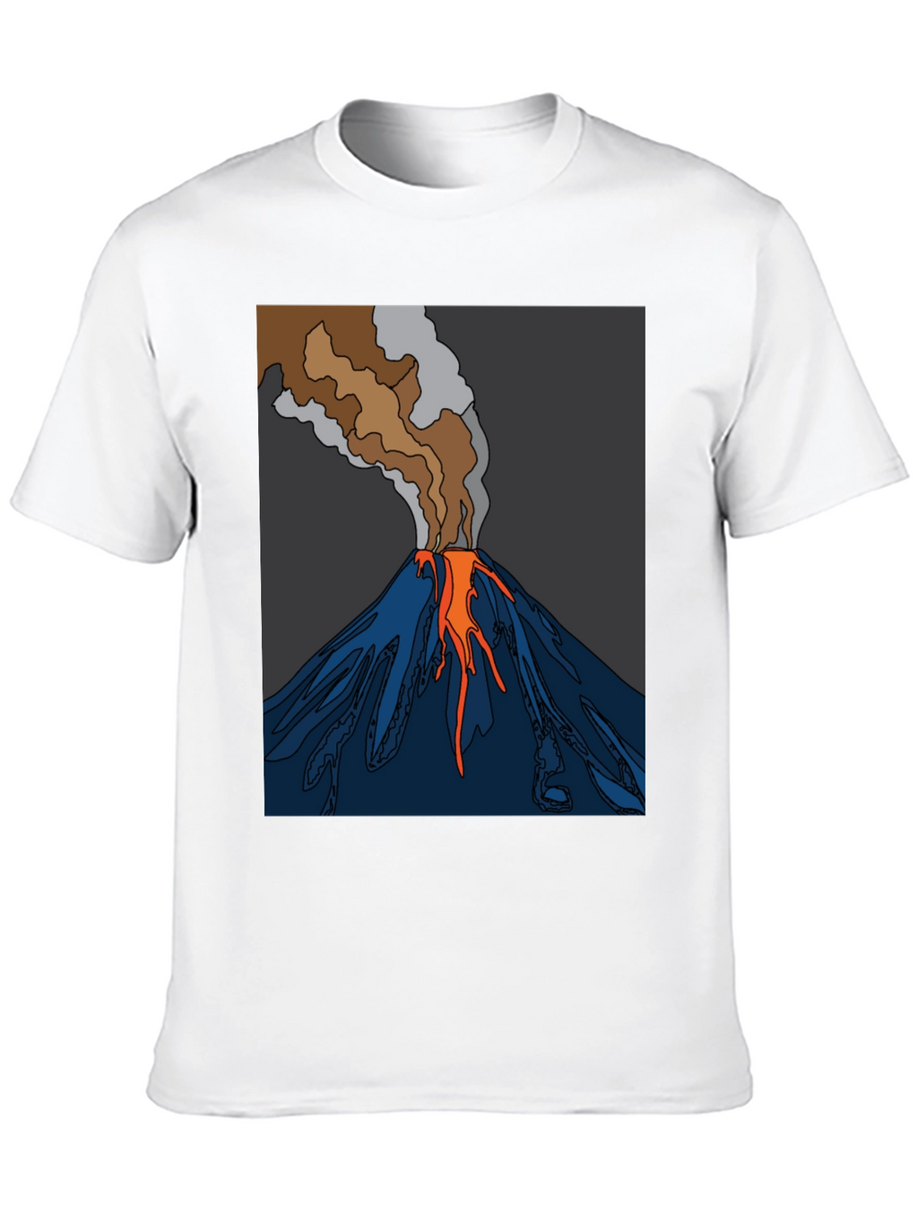 Volcano Graphic T-Shirt - Black Crew Neck Tee