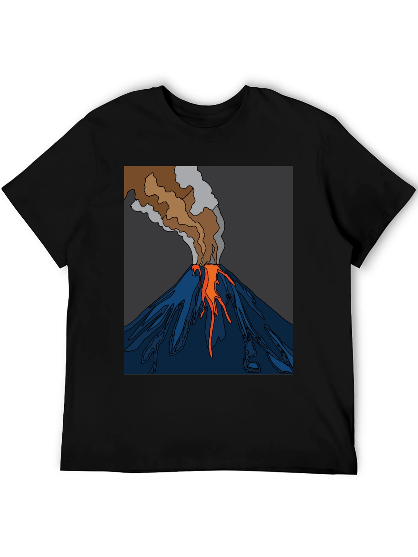 Volcano Graphic T-Shirt - Black Crew Neck Tee